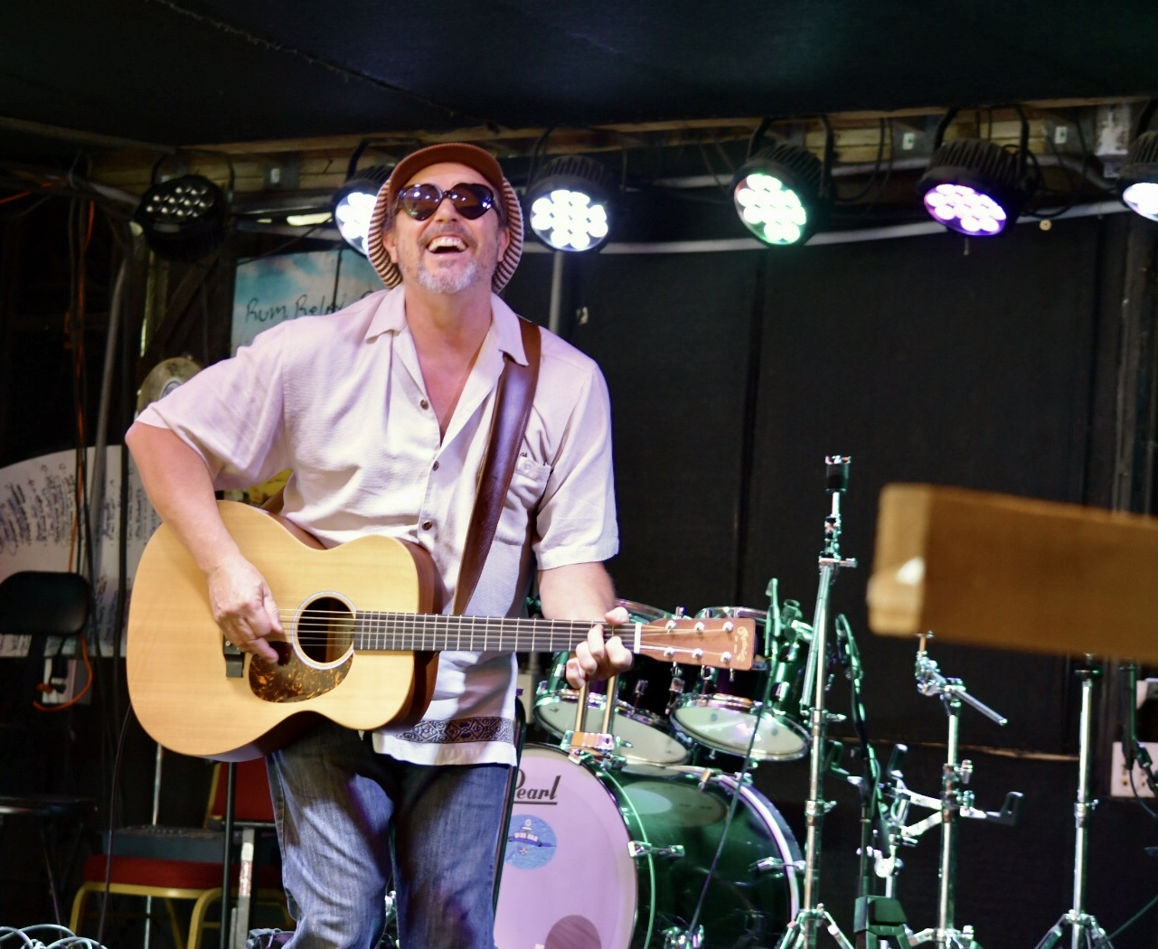 Bat Bennett making music at the legendary Flora-Bama.