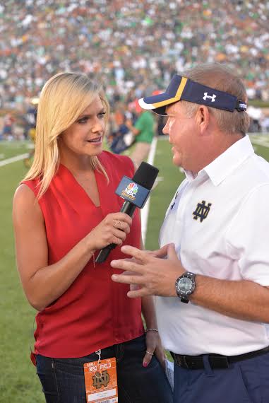 Kathryn Tappen will be doing sideline work for BC-Notre Dame at Fenway Park.