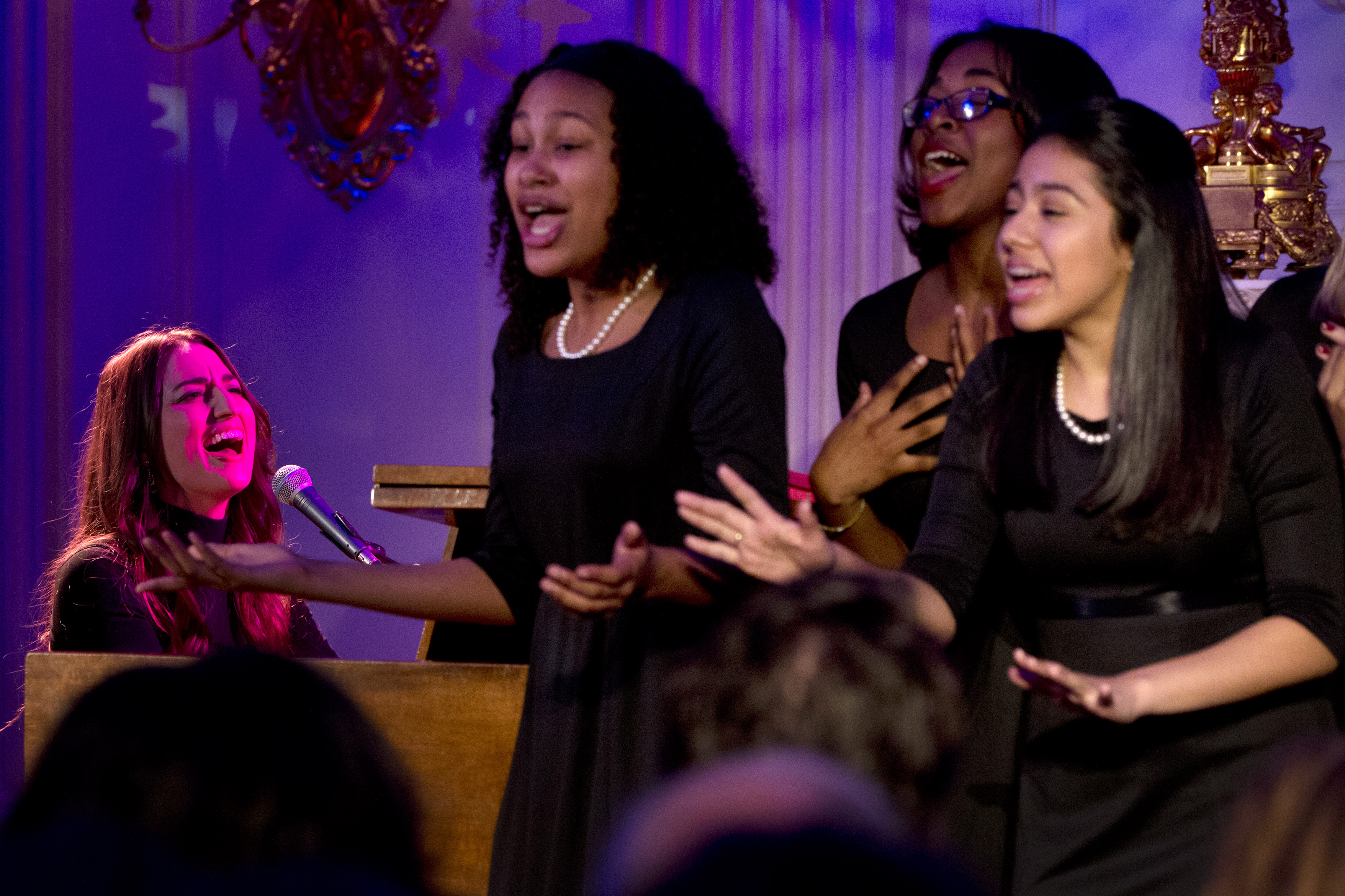 Sara Bareilles performed her song, "Brave," with the Washington Performing Arts Children of the Gospel Choir.