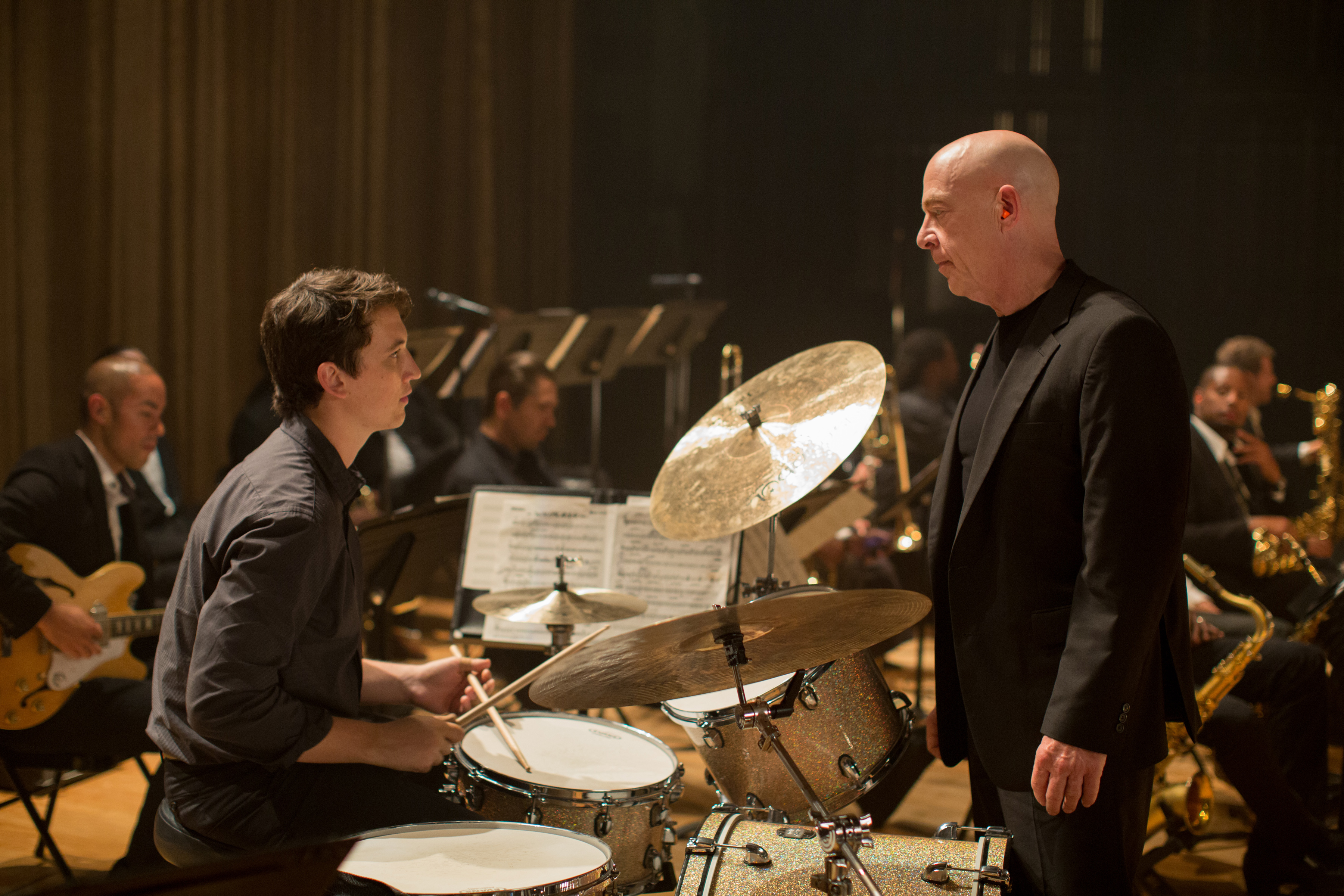 Miles Teller (left) and J.K. Simmons in "Whiplash."