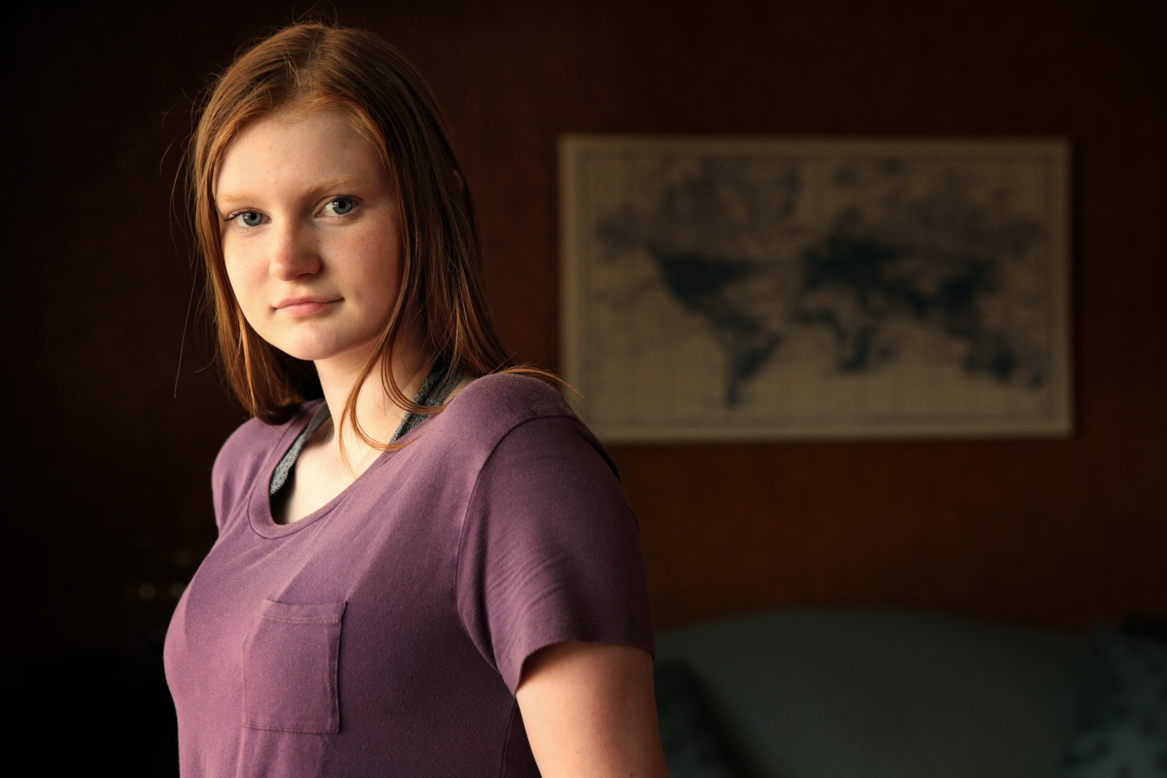 Maura Starr, 14, at her home in Andover.