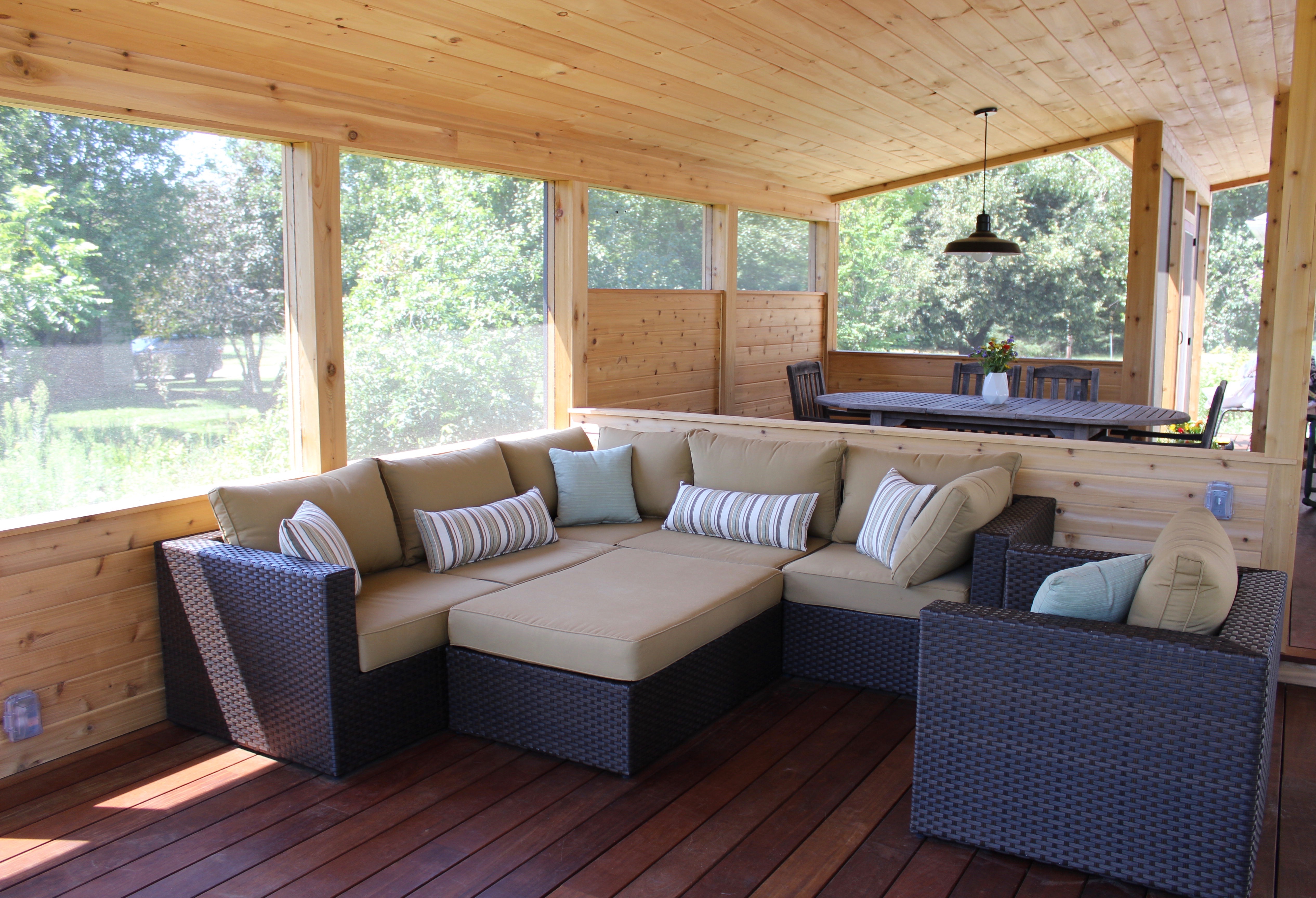 By opening up the south side of the home with large expanses of screening, the porch increases air circulation and “acts as a huge lung for the rest of the house,”Stokes said.