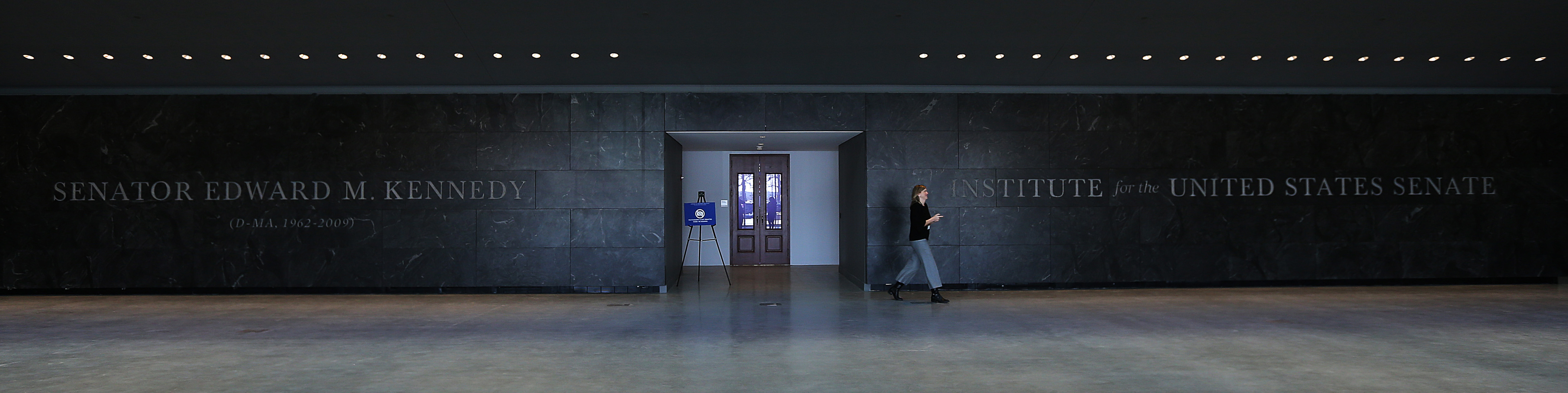 By keeping the architectural temperature low, the designers are setting you up to be dazzled by two exhibits that break out of the world of gray.