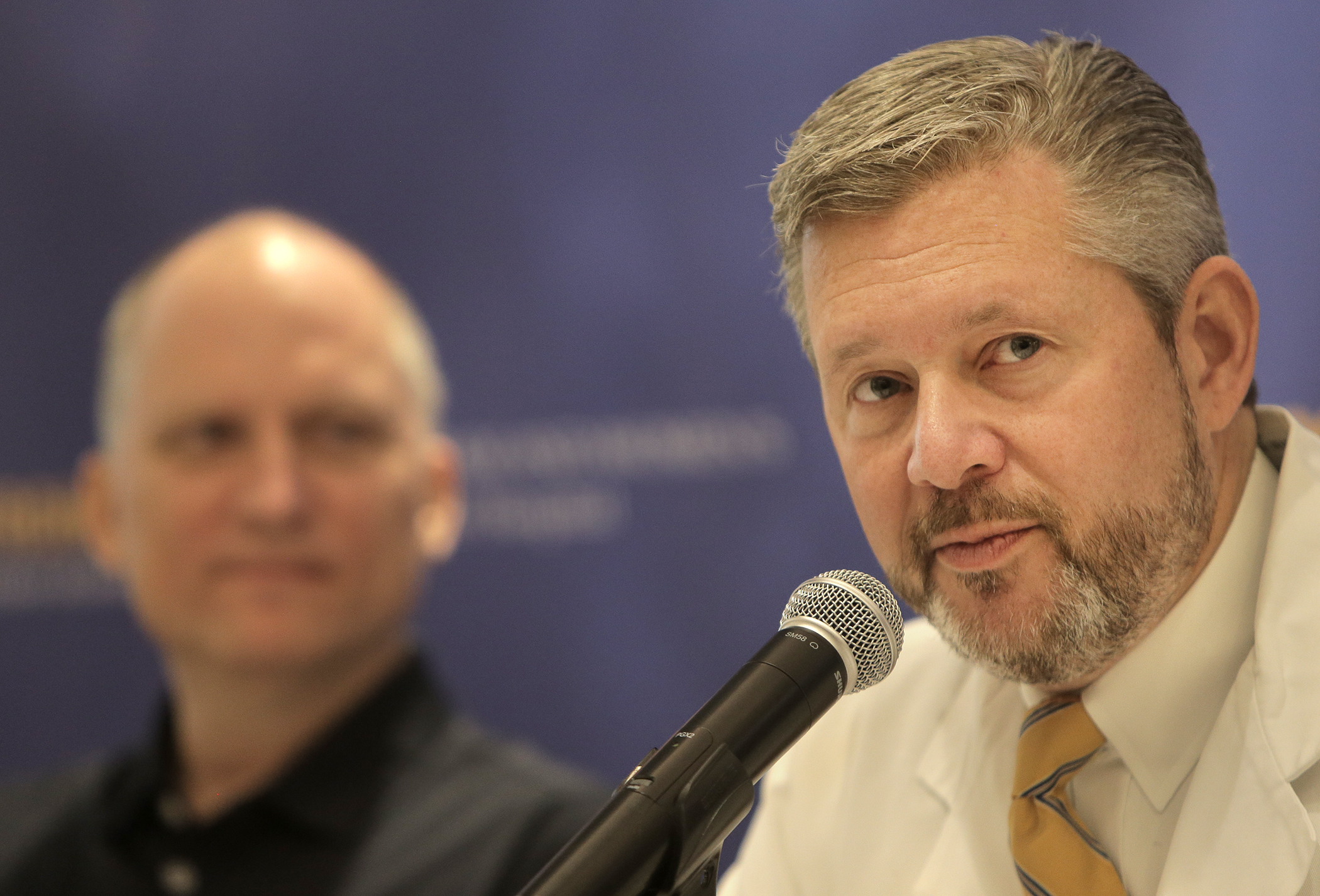 Dr. Matthew Carty spoke at a news conference.