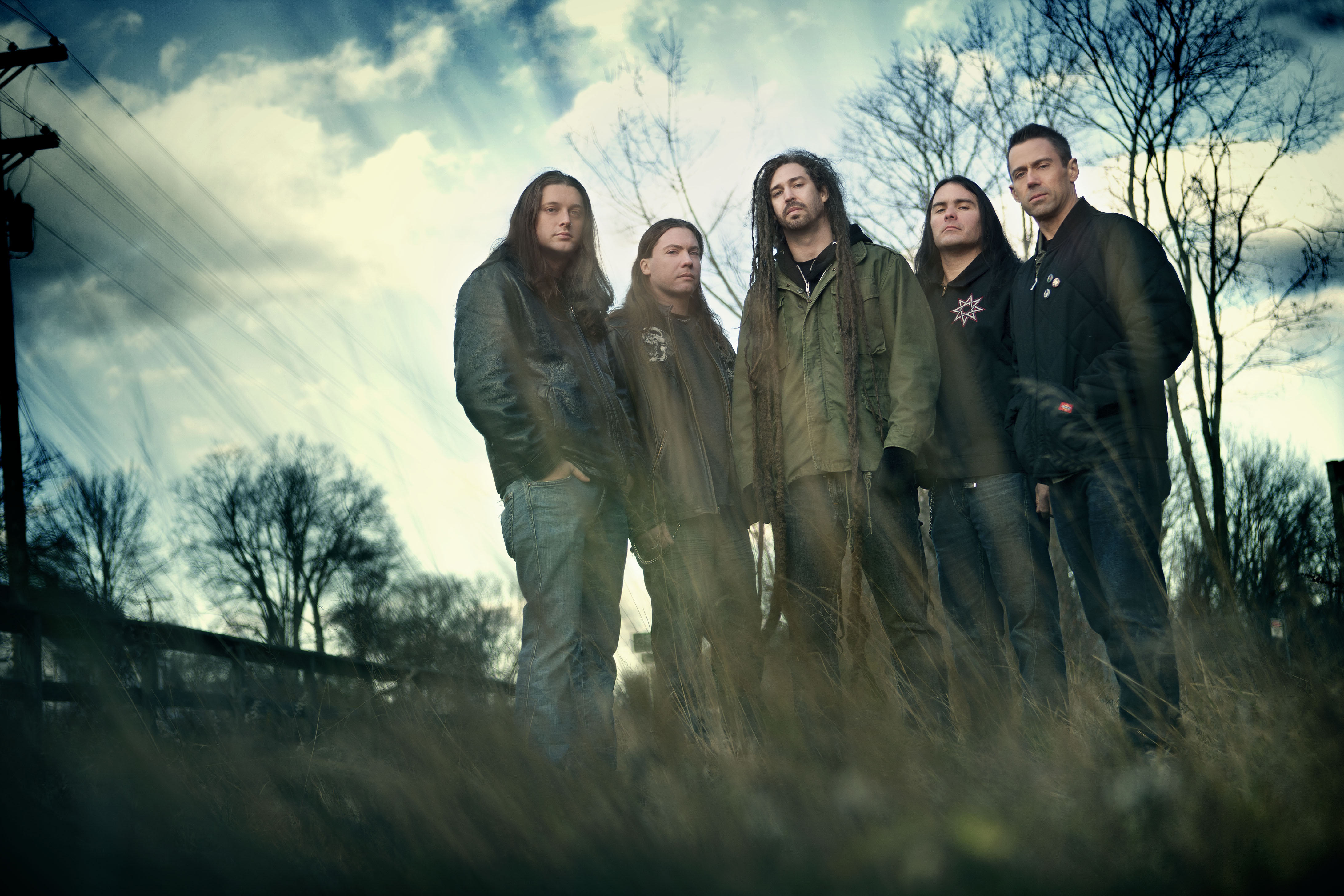 Band: Shadows Fall l-r Jon Donais, Matt Bachand, Brian Fair, Jason Bittner, Paul Romanko Photo credit Roberto Chamorro / 19metalfest
