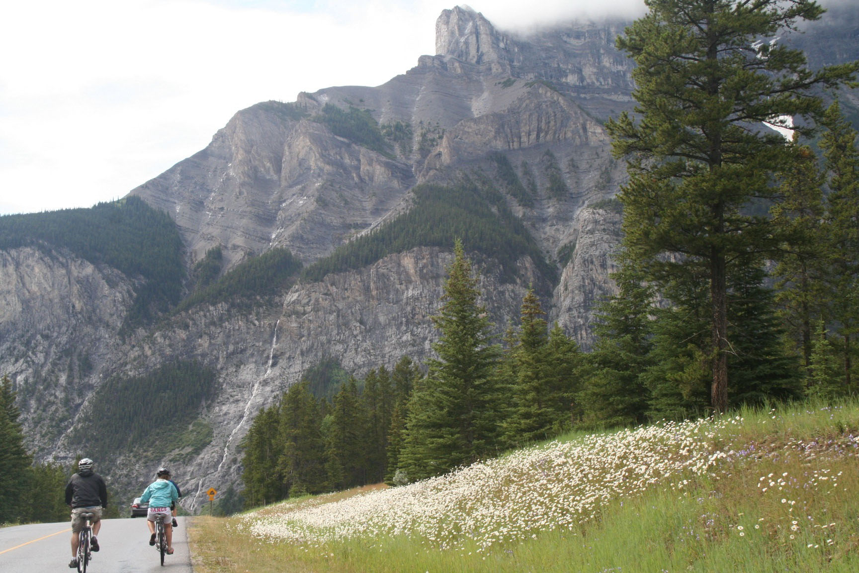 Biking on the outskirts of Banff National Park in Alberta.