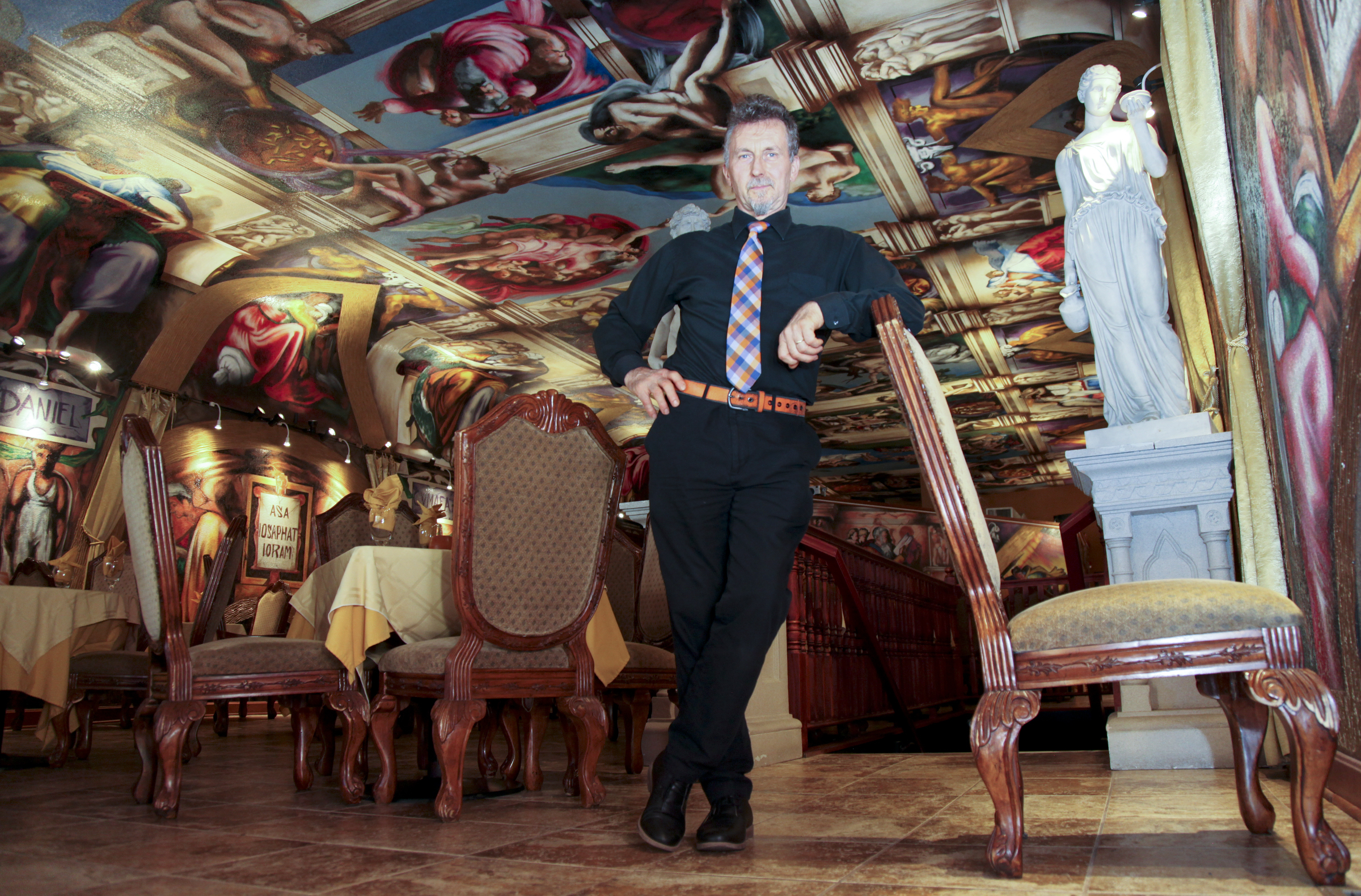 Jacky Rosic stood in his Bosnian restaurant “Galleria de Paco.” earlier this month.