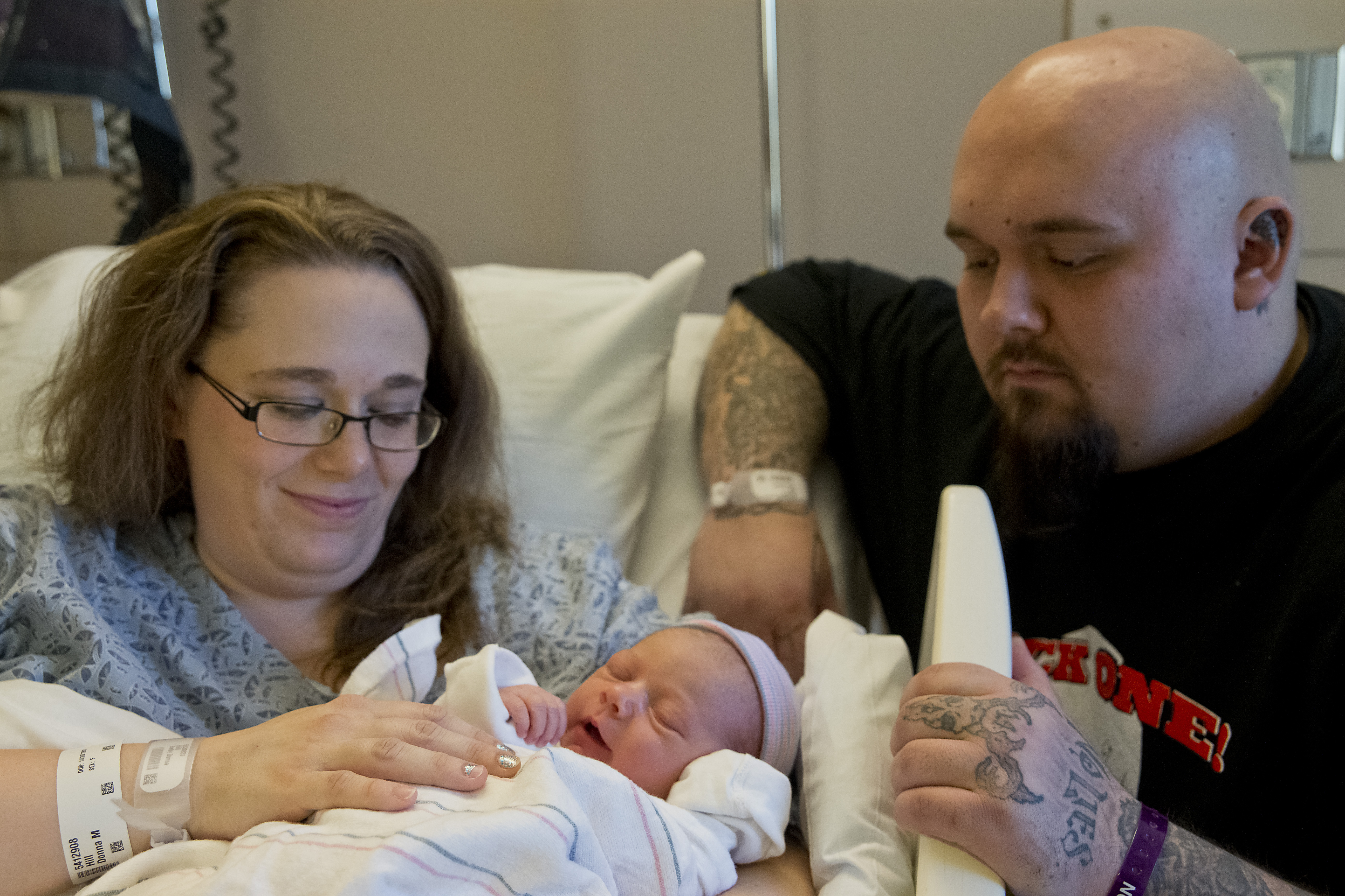 Parents Donna Hill and Spencer Weigman with Rylee, born at 12:43 a.m. weighing eight pounds and four ounces.