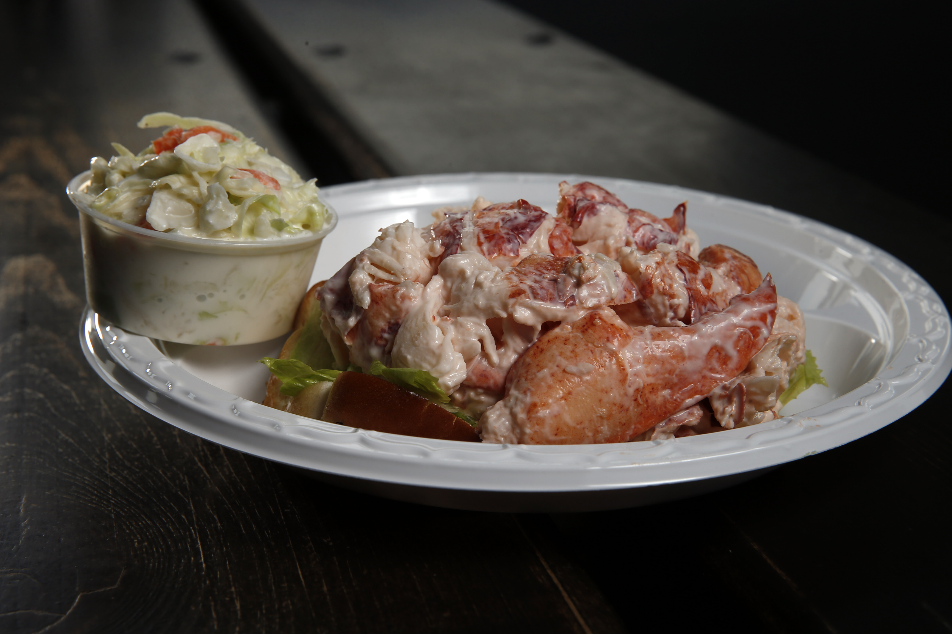 A lobster roll at Belle Isle Seafood in Winthrop