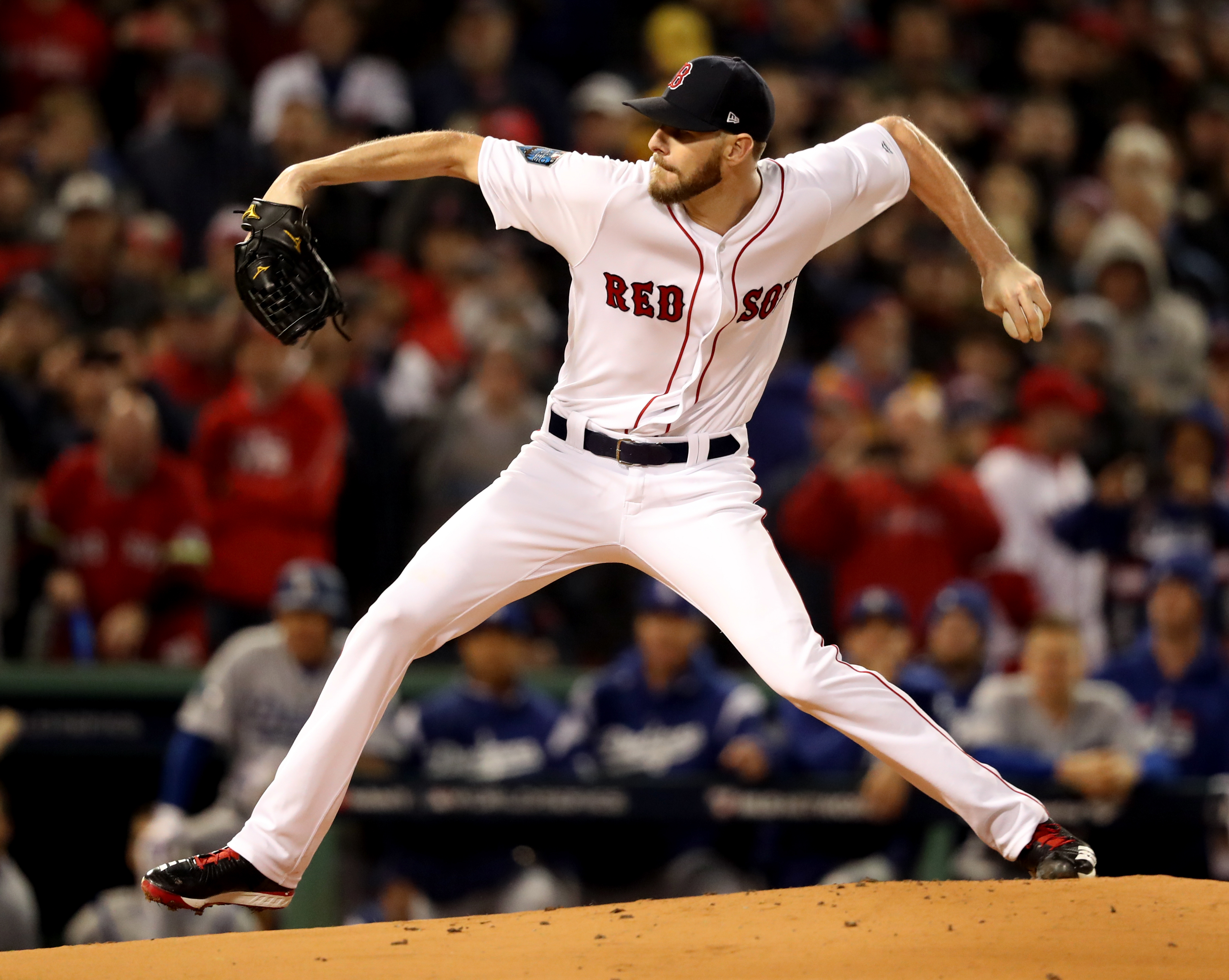 Chris Sale pitched four innings in Game 1, striking out seven and walking two.
