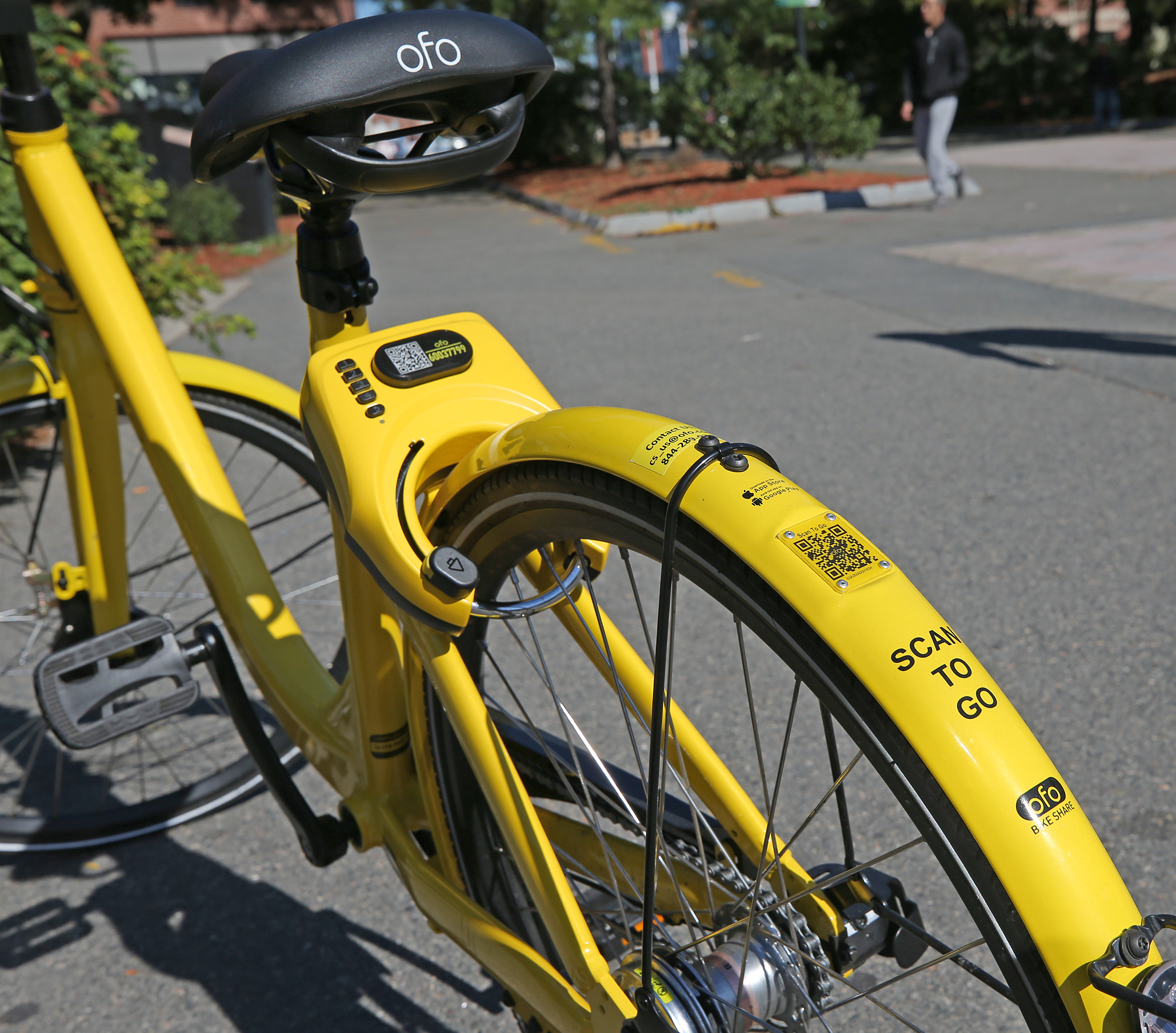 The new "Ofo" stationless bike-share system.