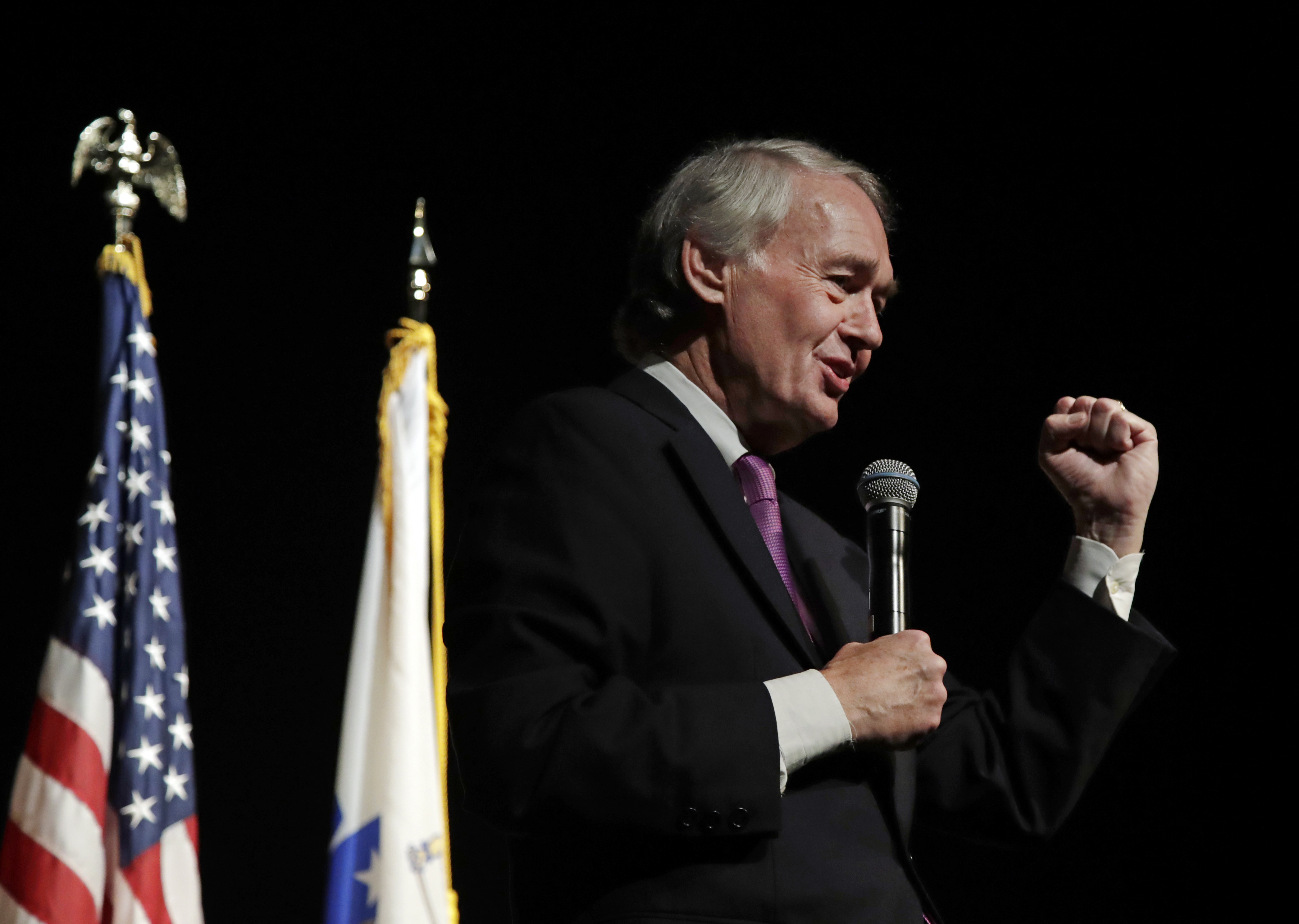 “The weapons that we have already can do the job,’’ said Senator Edward Markey. Above: Markey addressed constituents last week in Boston.