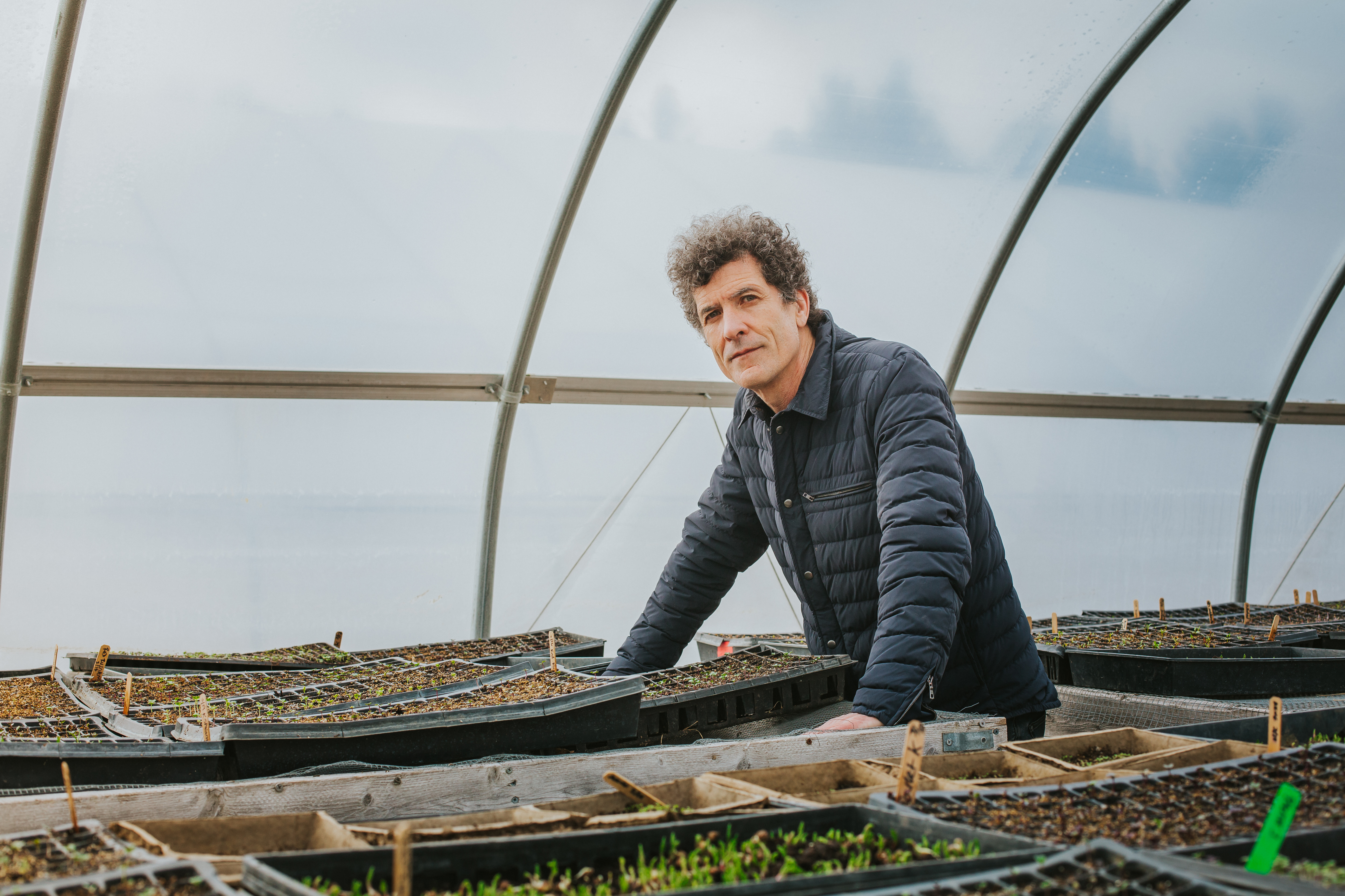 Dobson at Equinox Farm, which supplies salad greens to the restaurant industry.