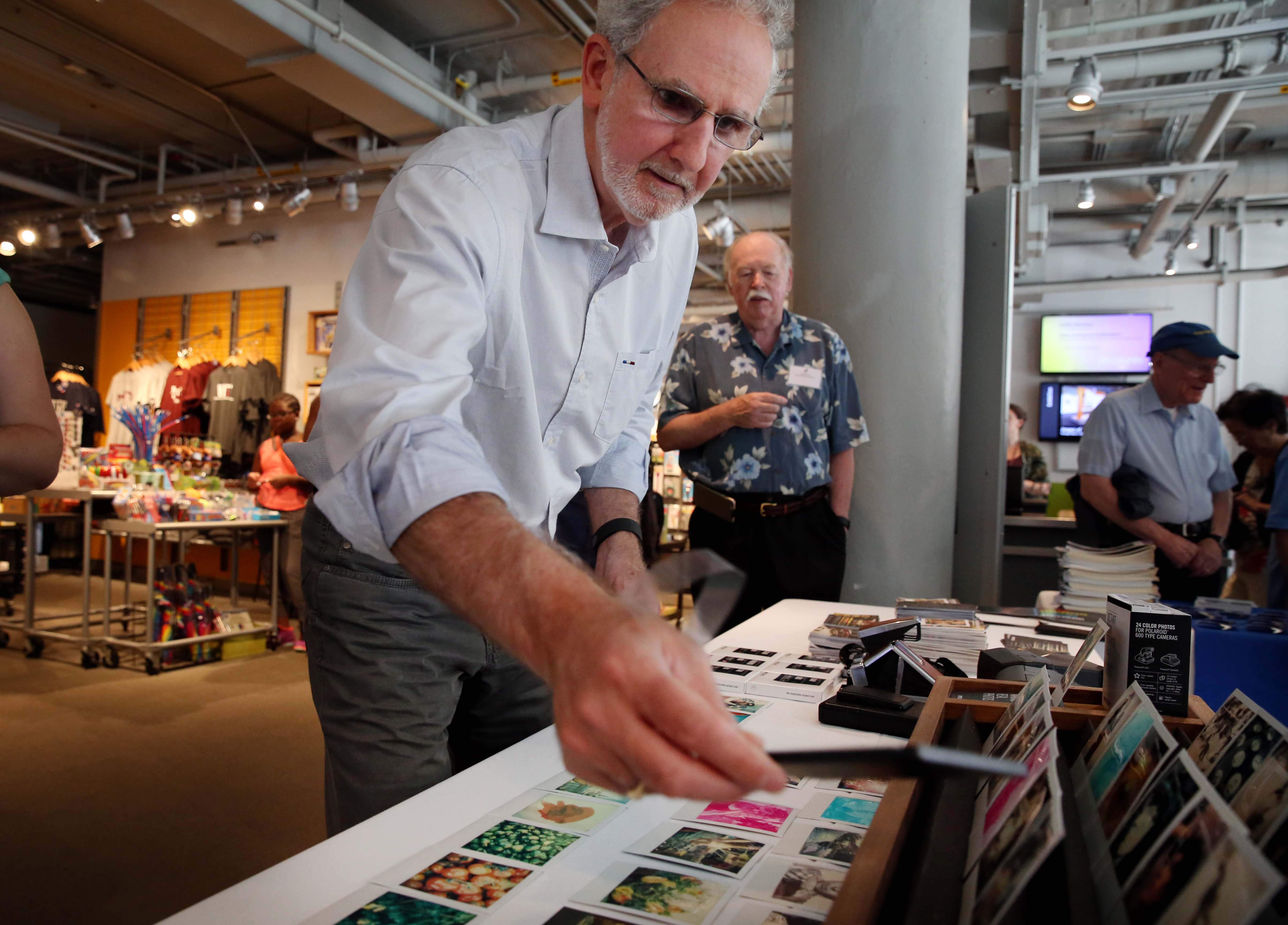 Stephen Herchen set up a display at the MIT Museum.