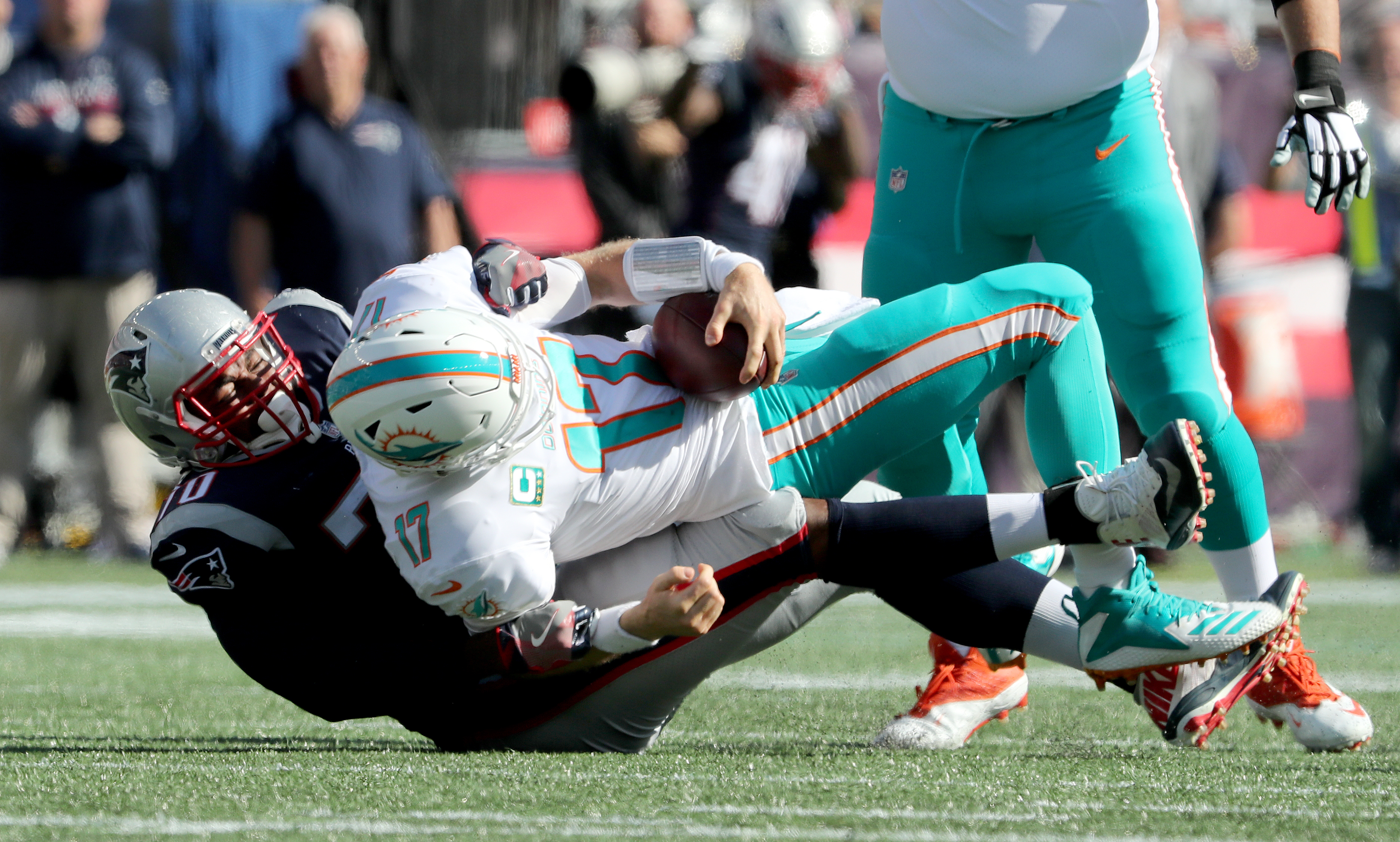 Adam Butler sacked Ryan Tannehill in the third quarter.