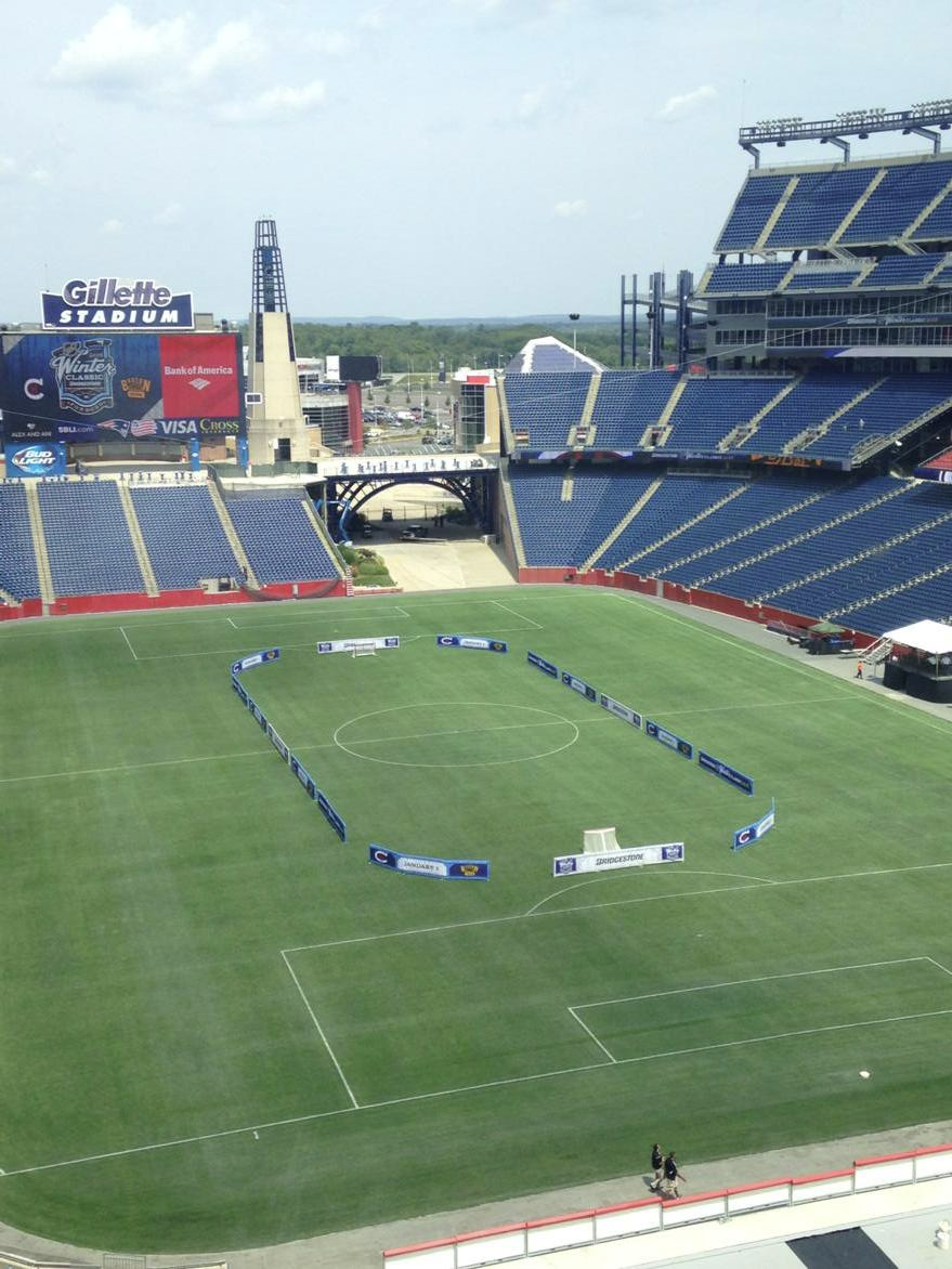 A rink was laid out to show the approximate location for the ice at the Winter Classic.