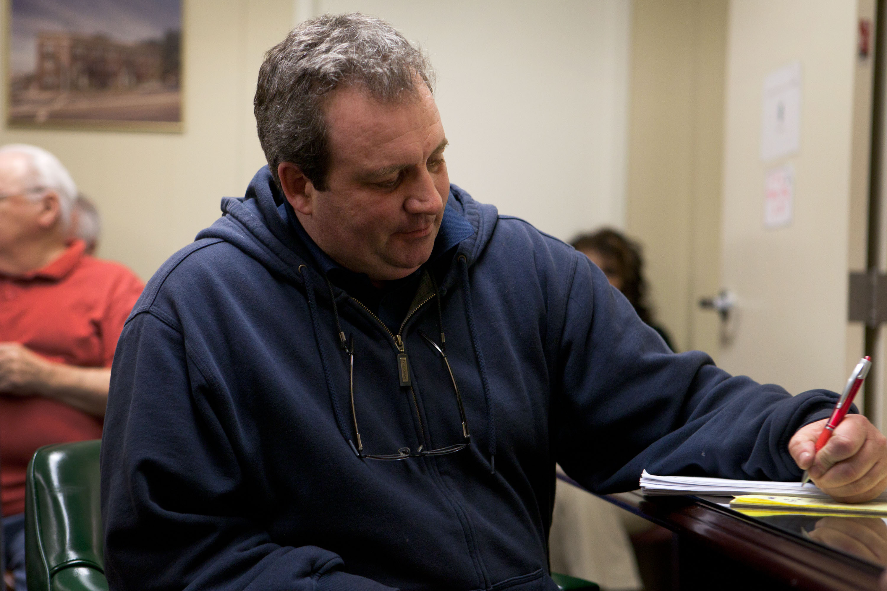 John Lonergan at the monthly Medford Housing Authority board meeting on April 11.