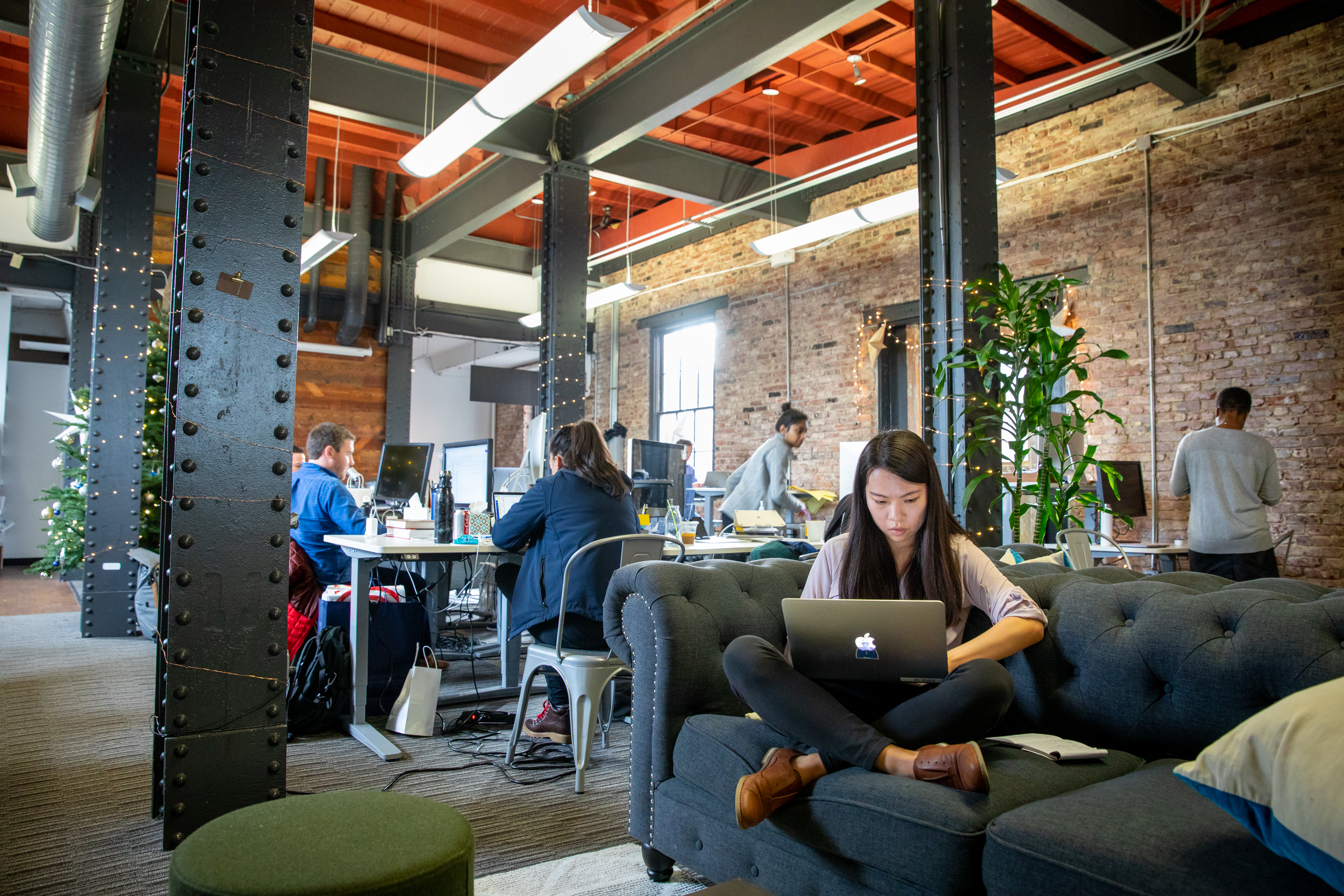 Melody Qiao, product manager, worked on her laptop at Plastiq in San Francisco.