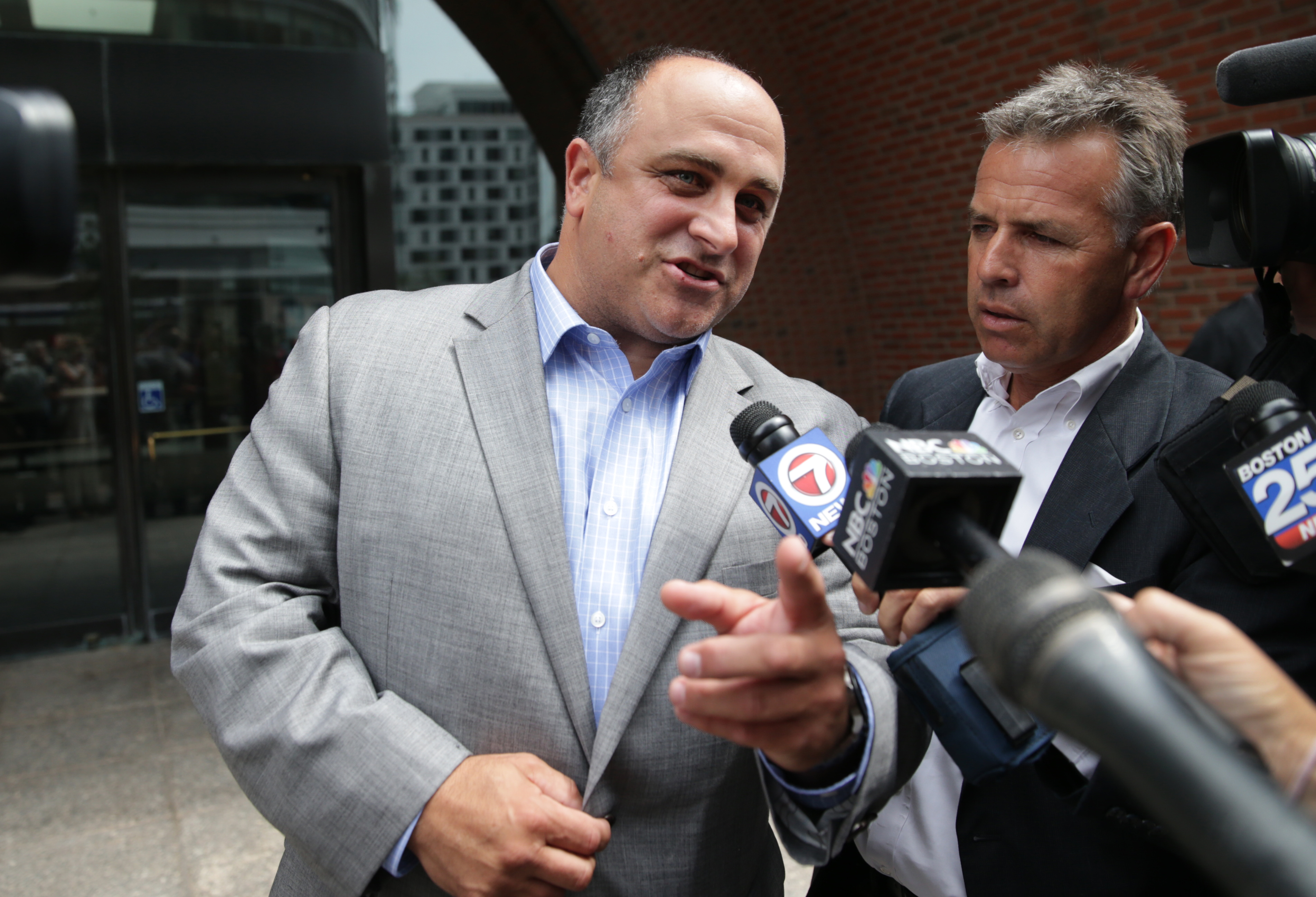 Defendant Robert Cafarelli talked with the media.