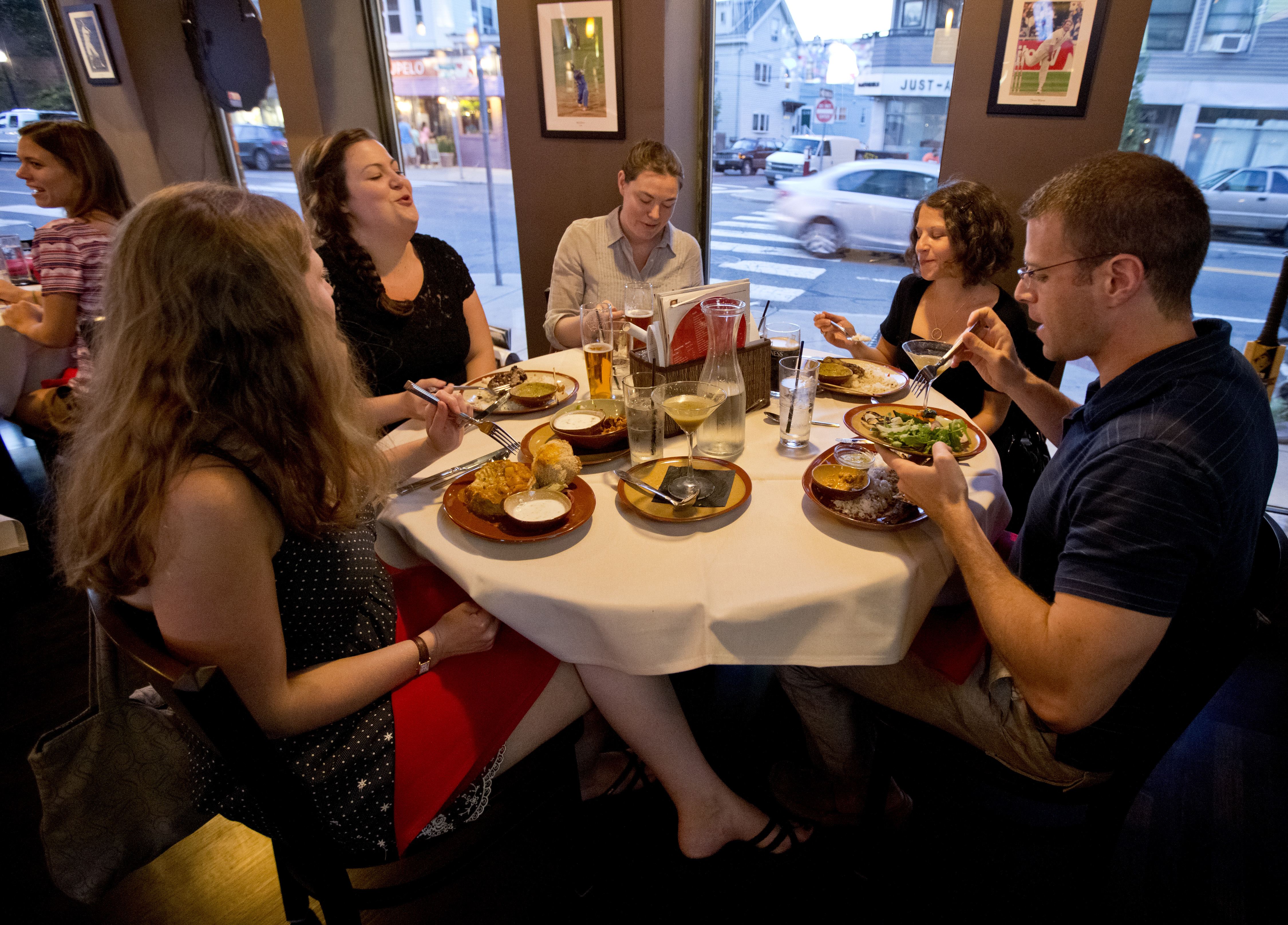 Customers eating at Hit Wicket.