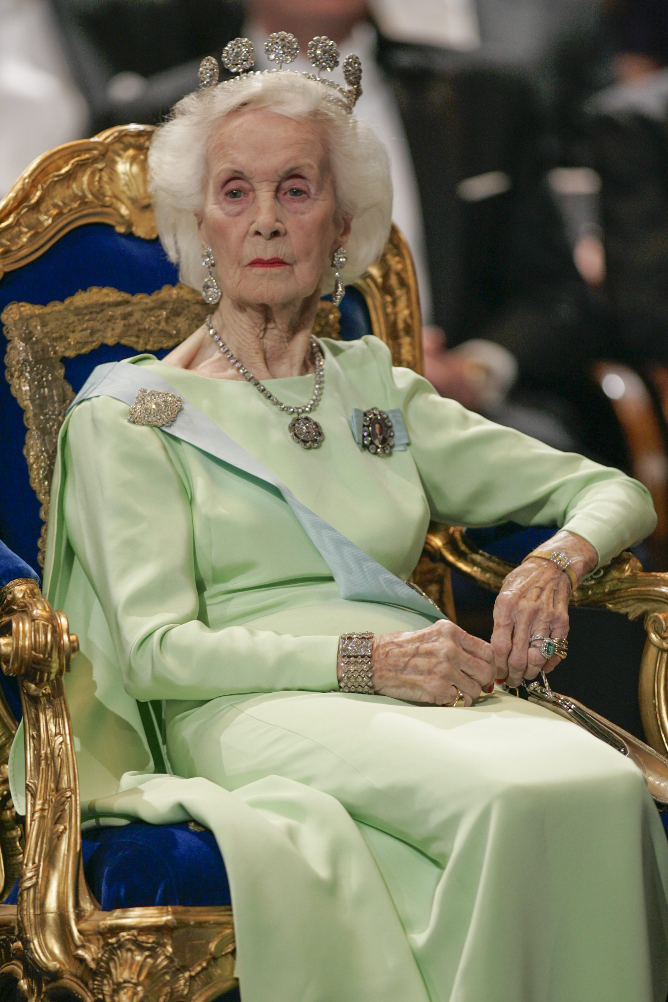 Welsh-born Princess Lilian, shown in 2005, was married to a British actor when she met Prince Bertil in 1943.