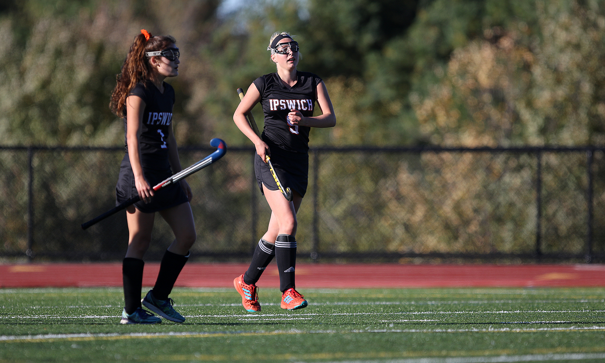 Senior captain Maddie Wilson (left), whose family is hosting van der Kooi, said of Rixt (right), “It’s been really great having a sister on the team.”