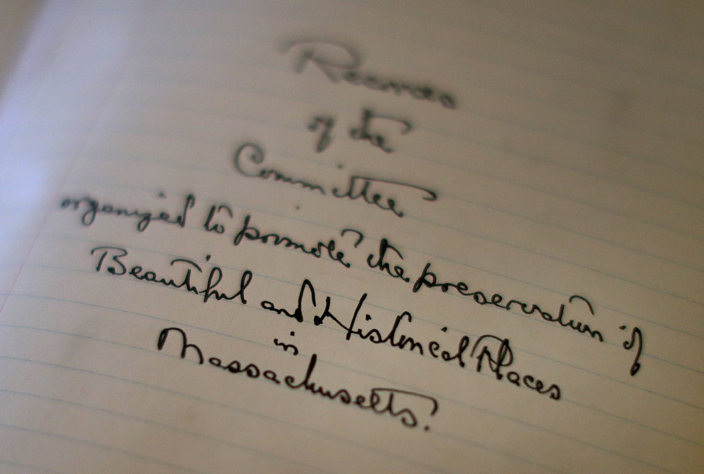 Minutes shown at the first meeting of the trustees in Boston in 1891.