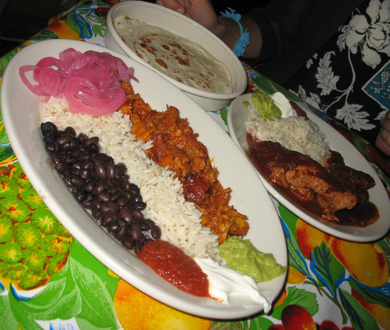The colorful dish cochinita pibil.