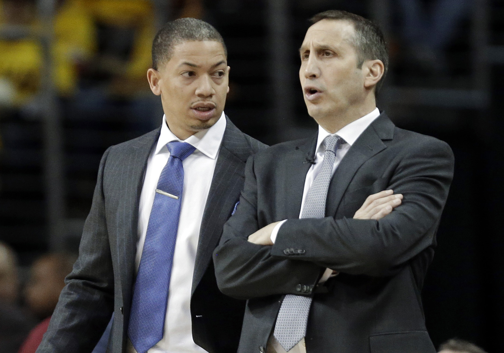 Tyronn Lue (left) took over as the Cavaliers head coach.