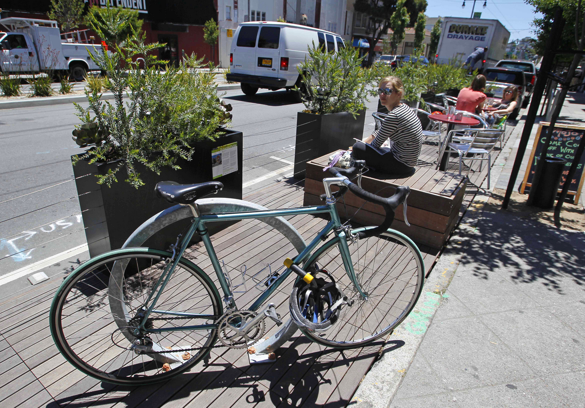 One of 30 parklets in San Francisco, where the concept began.