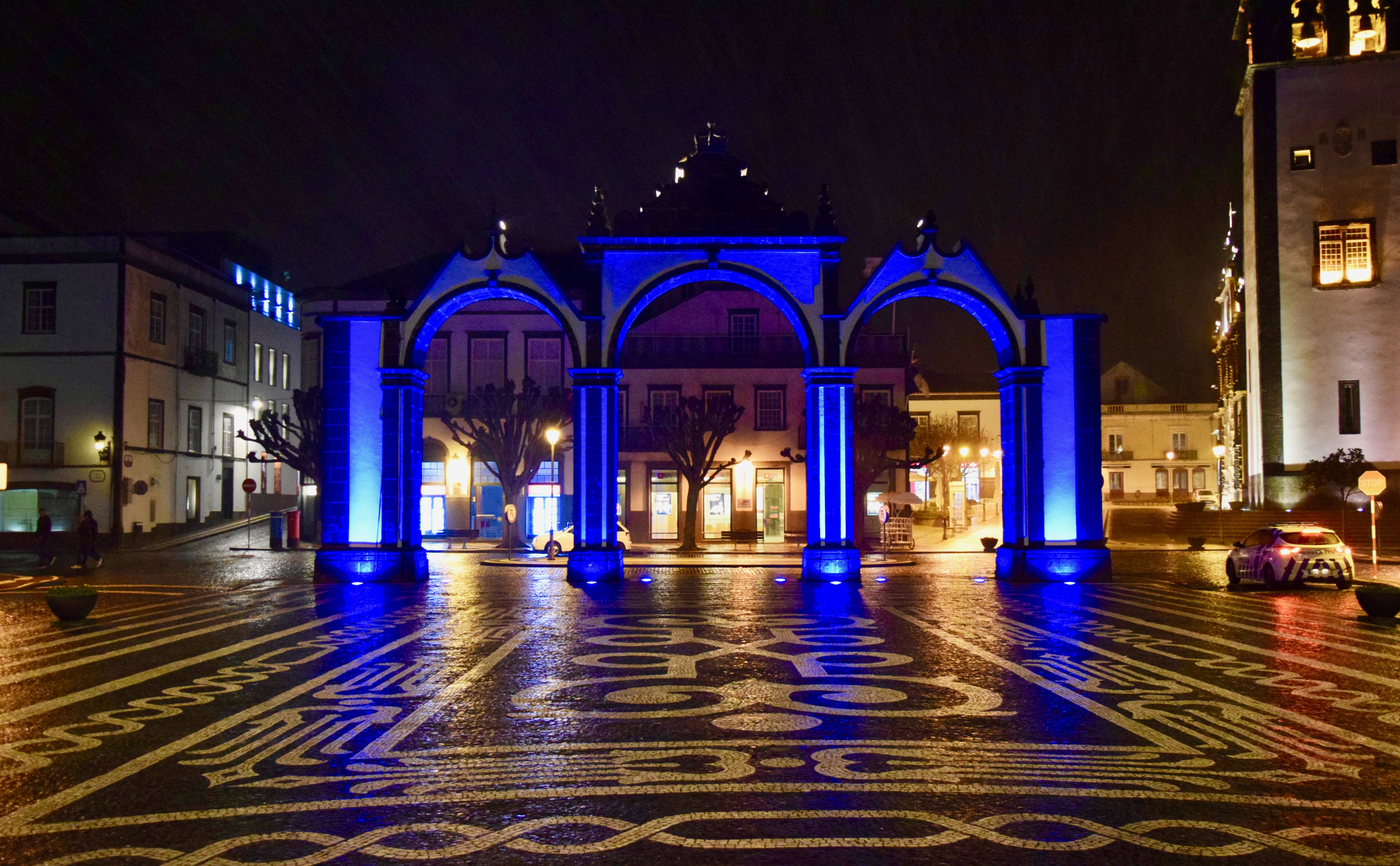 The Portas ds Cidade in downtown Ponta Delgada on the island of São Miguel in the Azores.