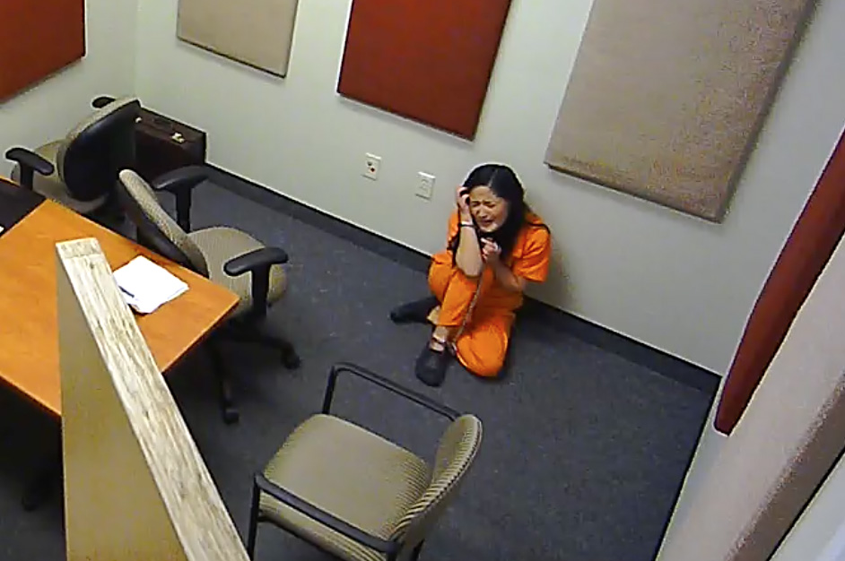 Lixia Zhu collapsed to the floor during an interrogation in Florida after talking about being raped by a man described as her boyfriend.
