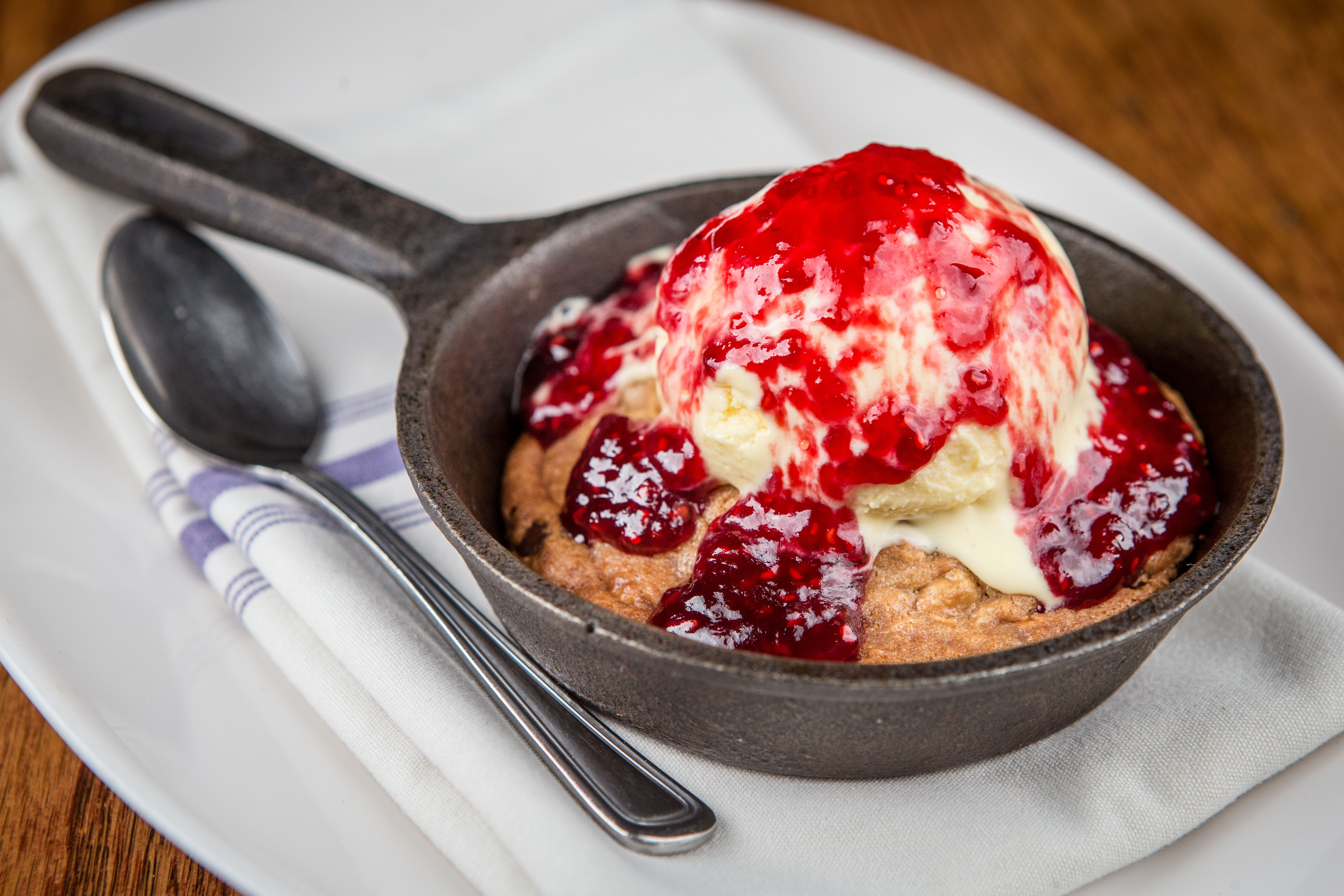 PB&J cookie with ice cream and preserves.