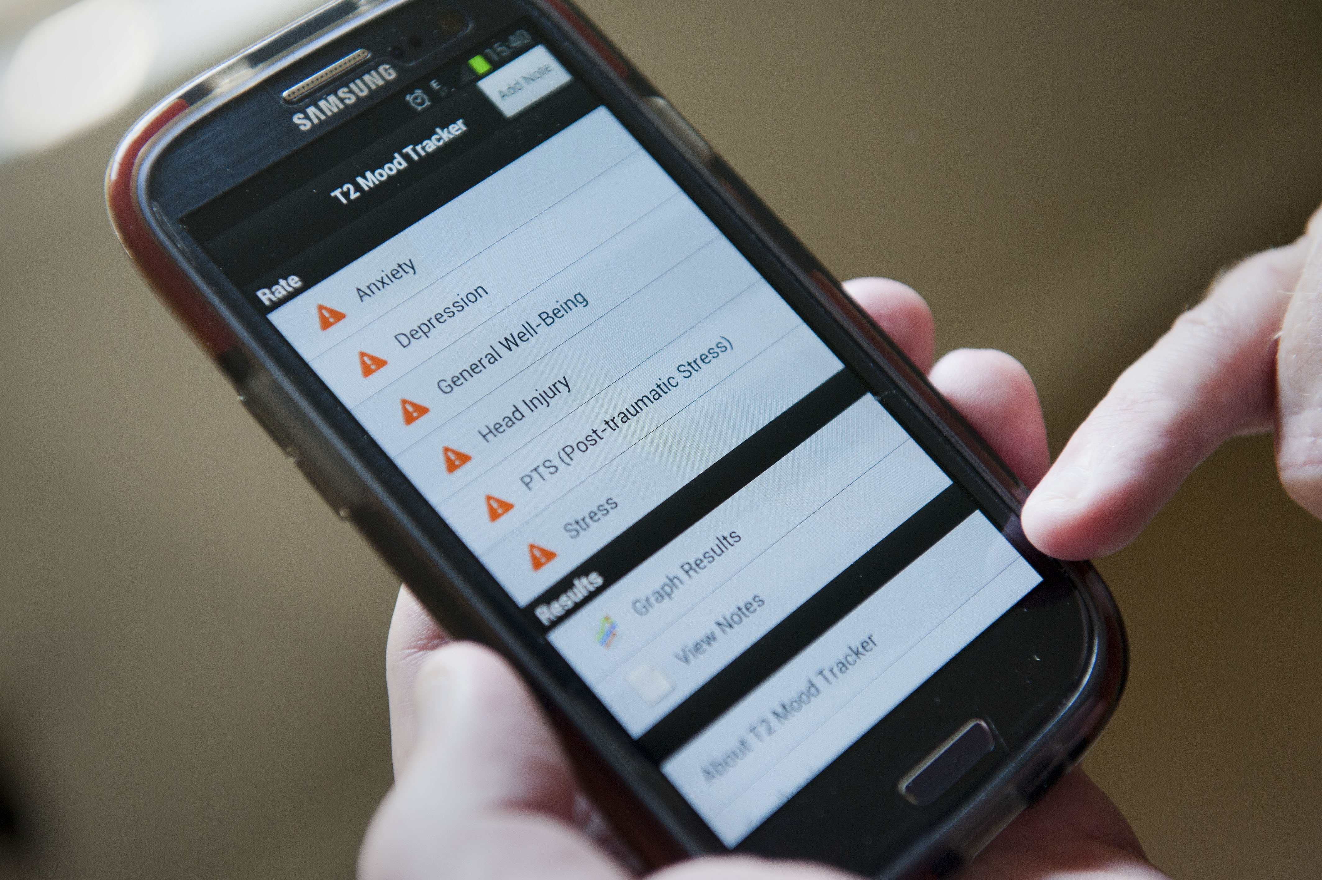 T2 Mood Tracker is one of several apps developed by the Department of Defense for use by veterans with PTSD.