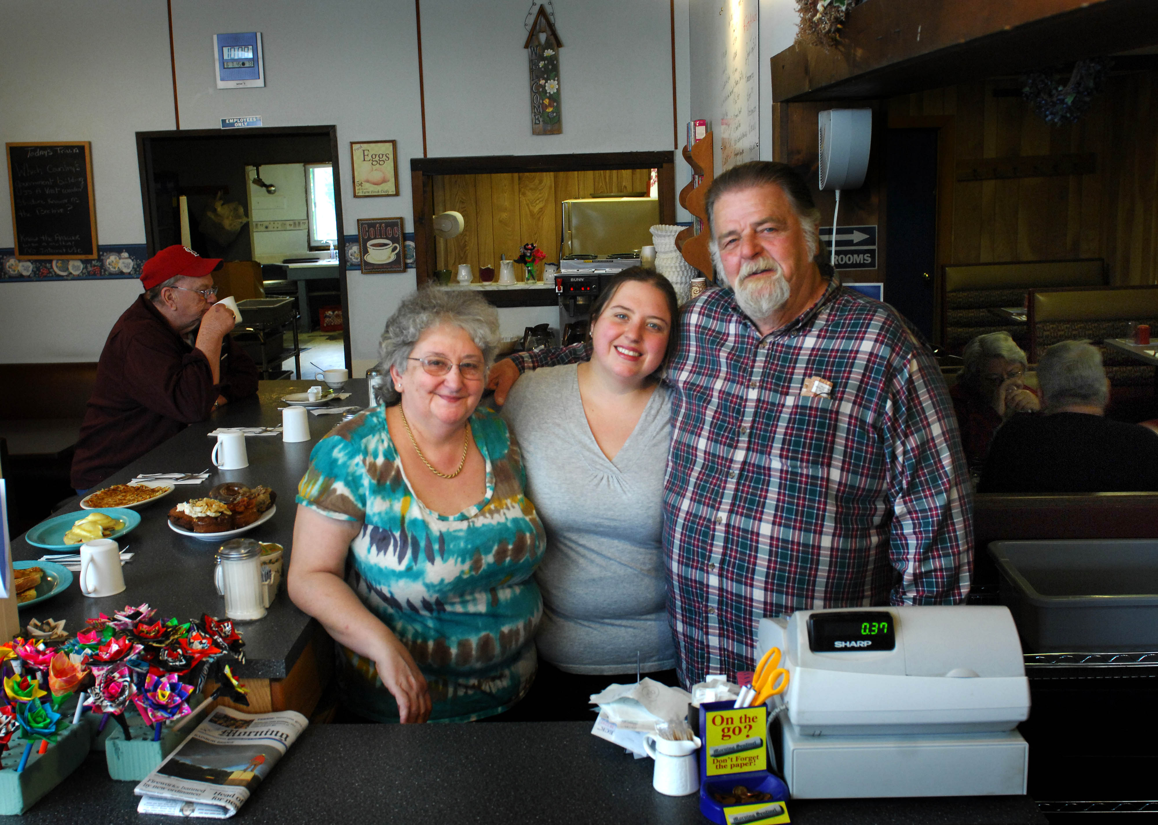 Kennebec Cafe’s owners, Ann and John Maglaras, and daughter Megan Maglaras-Stevenson.