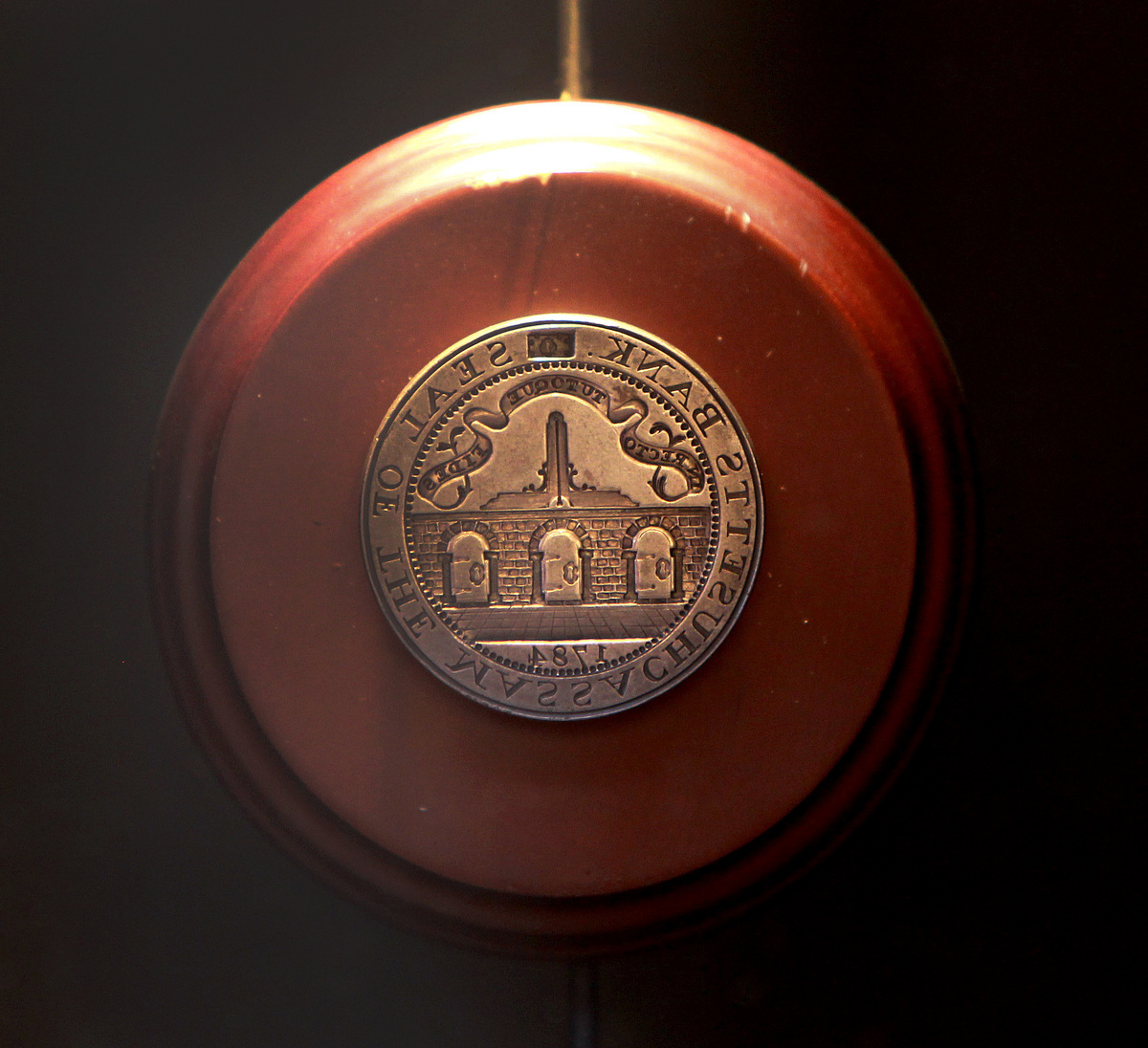 An early seal on display at Bank of America, which traces its roots to Massachusetts Bank, chartered in February 1784.