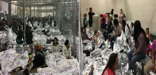Families were crowded into the Border Patrol’s McAllen, Texas, Centralized Processing Center on June 10.