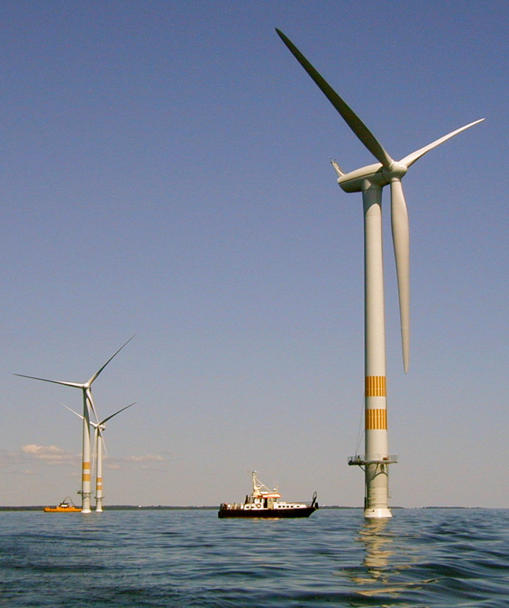 An artist's conception of the proposed Cape Wind energy producing wind farm.