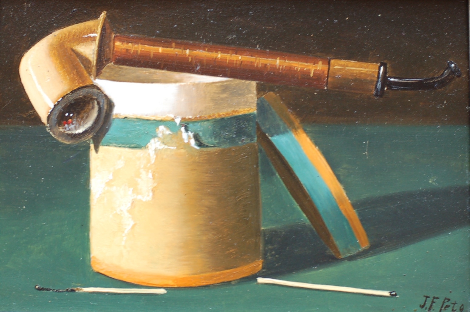 John Frederick Peto’s “Pipe and Tobacco Cannister.”
