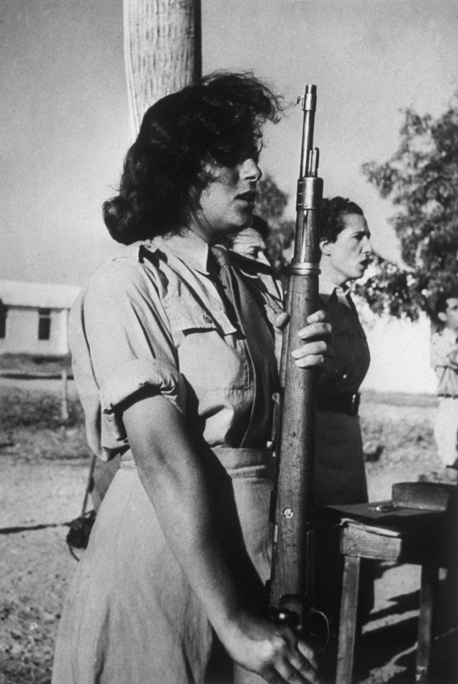 An Israeli woman soldier, a member of the Haganah, in 1948.