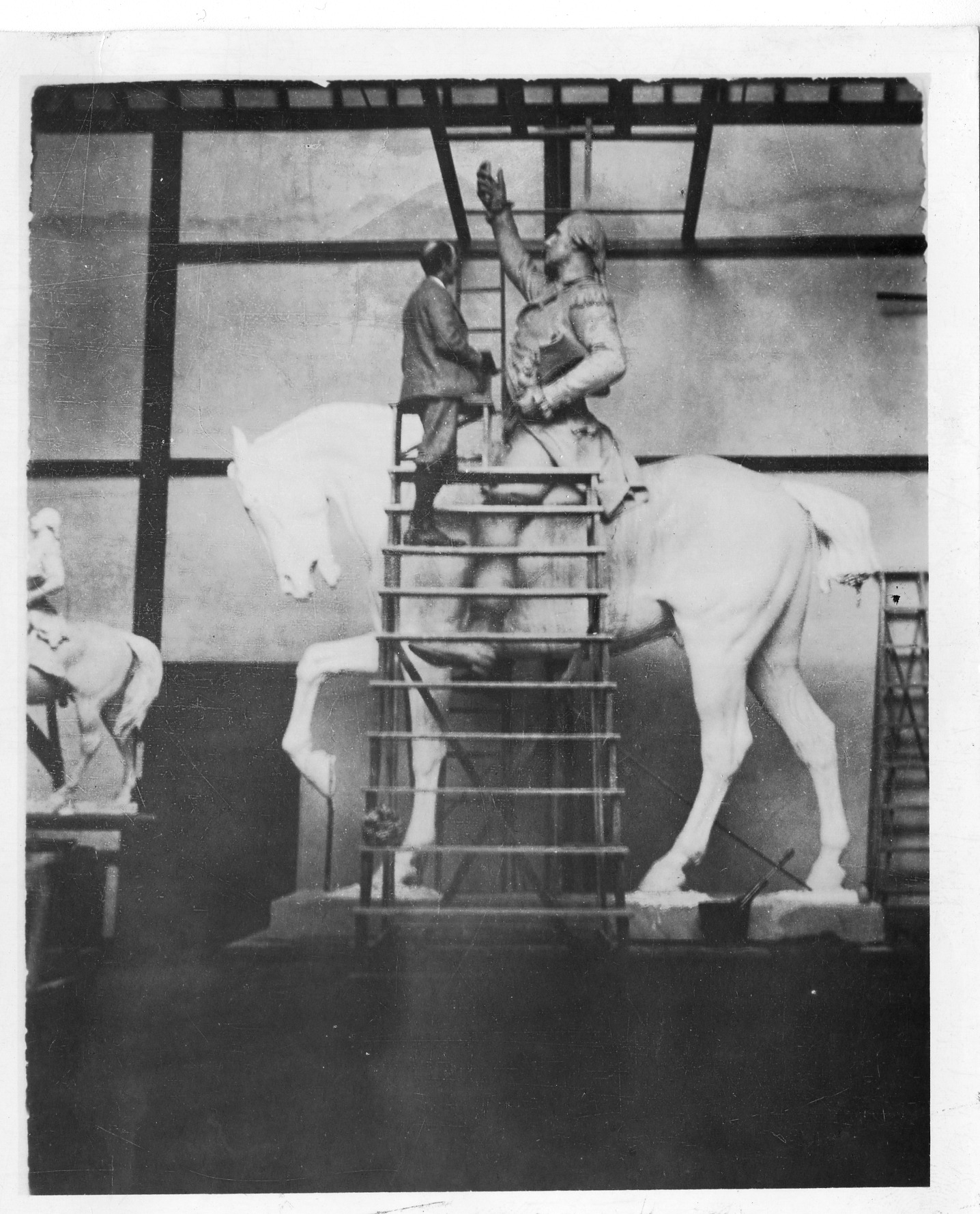 French worked on his statue of George Washington at his Chesterwood studio. It was erected in Paris around 1900.