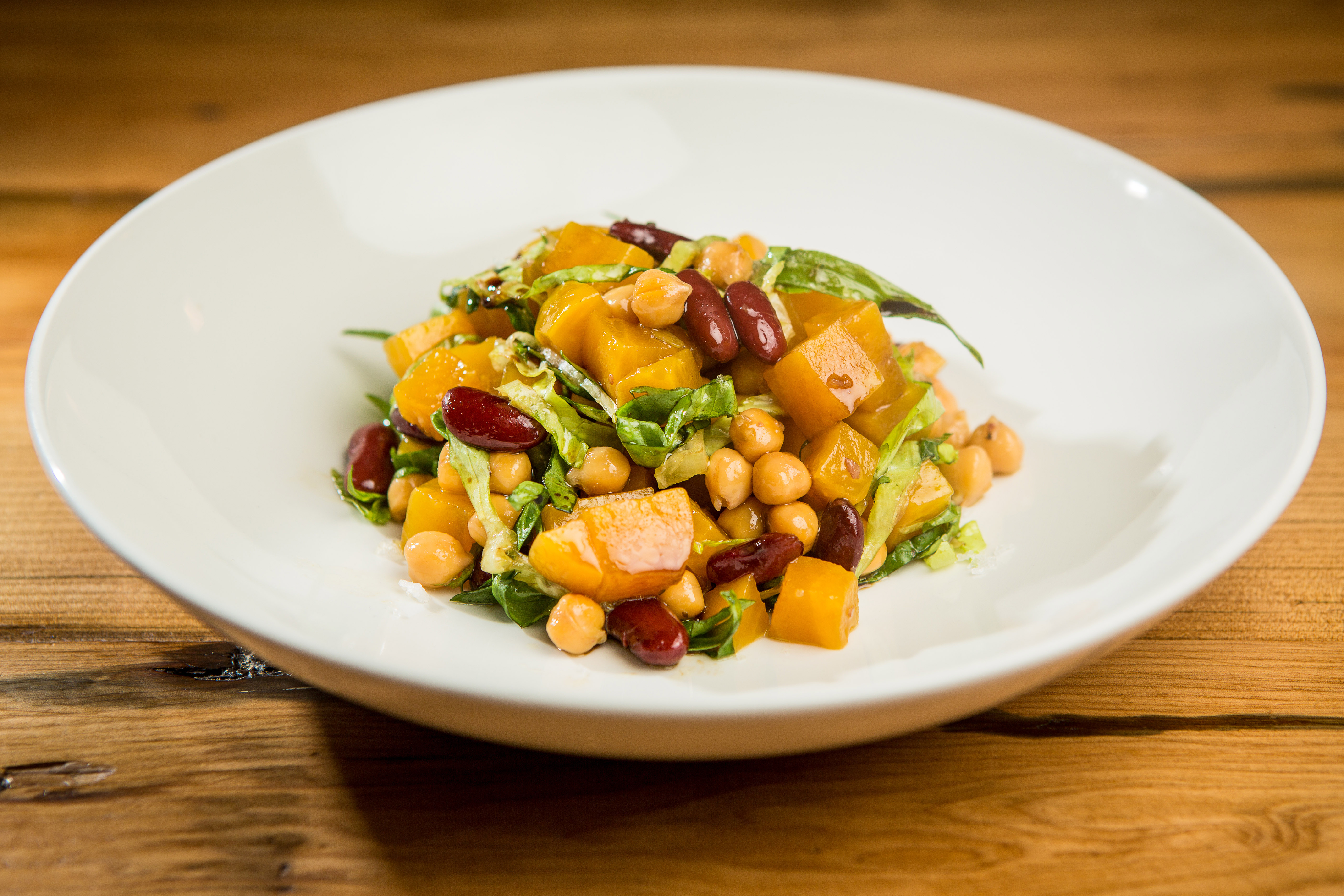 The yellow beet, chick pea, and navy bean dish at Belly Wine Bar in Cambridge.