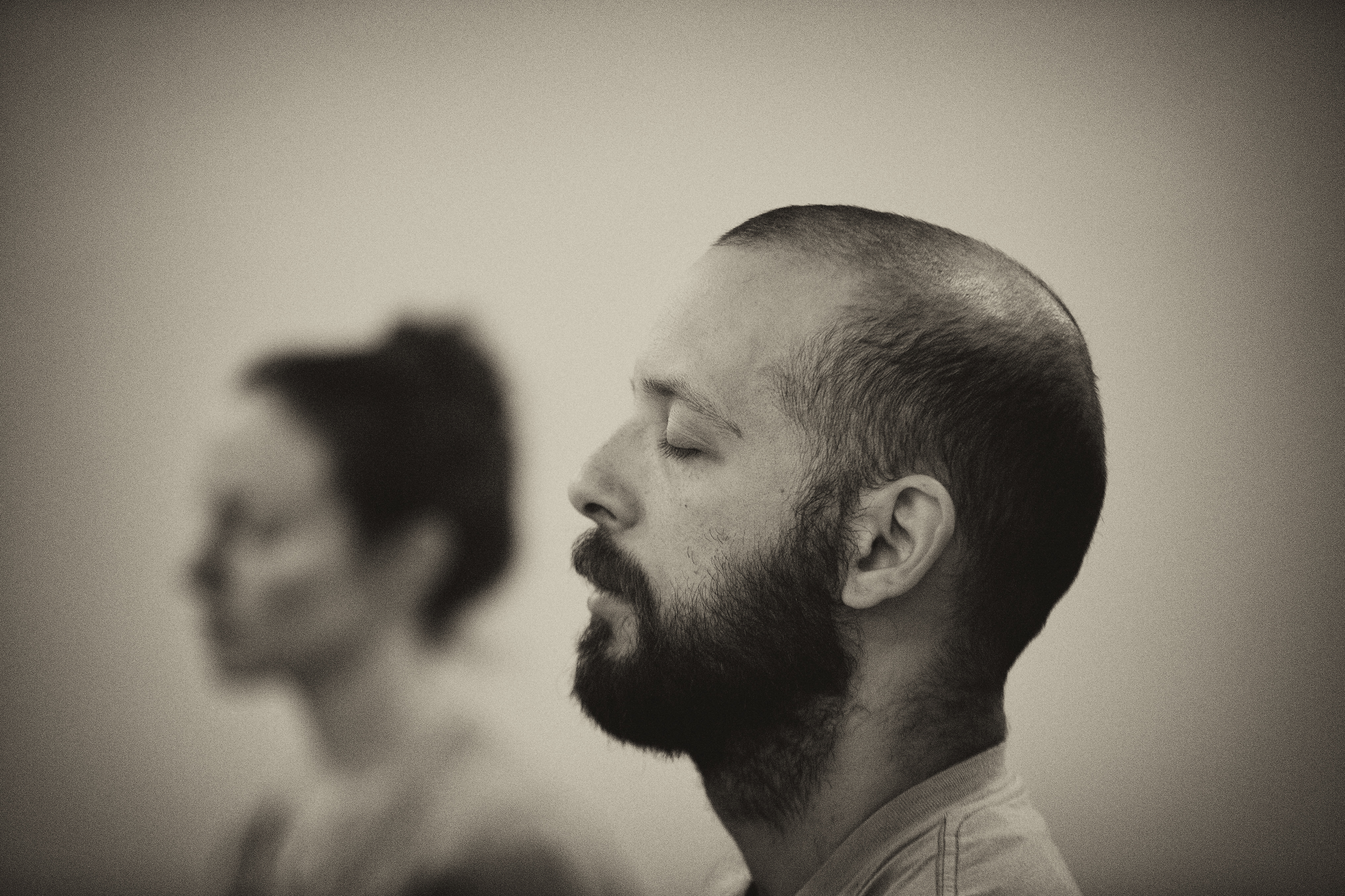 Leo March and Liz Donohue meditated in a class called Mindful Self Compassion, led by Brenda Rogers at the Arlington Center in Arlington in 2015.