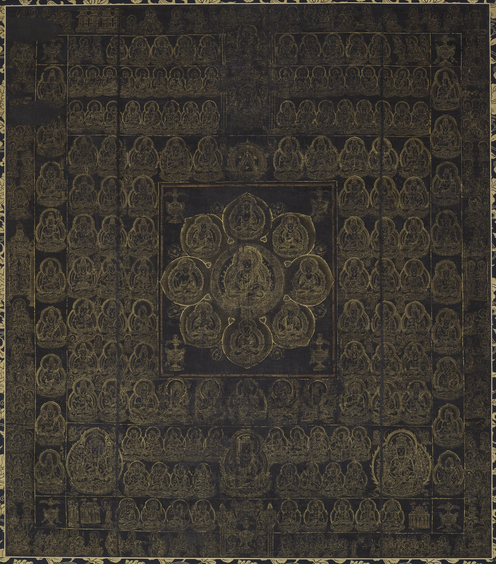 A gift to Harvard Art Museums include Womb World Mandala hanging scroll, probably early-13th century.