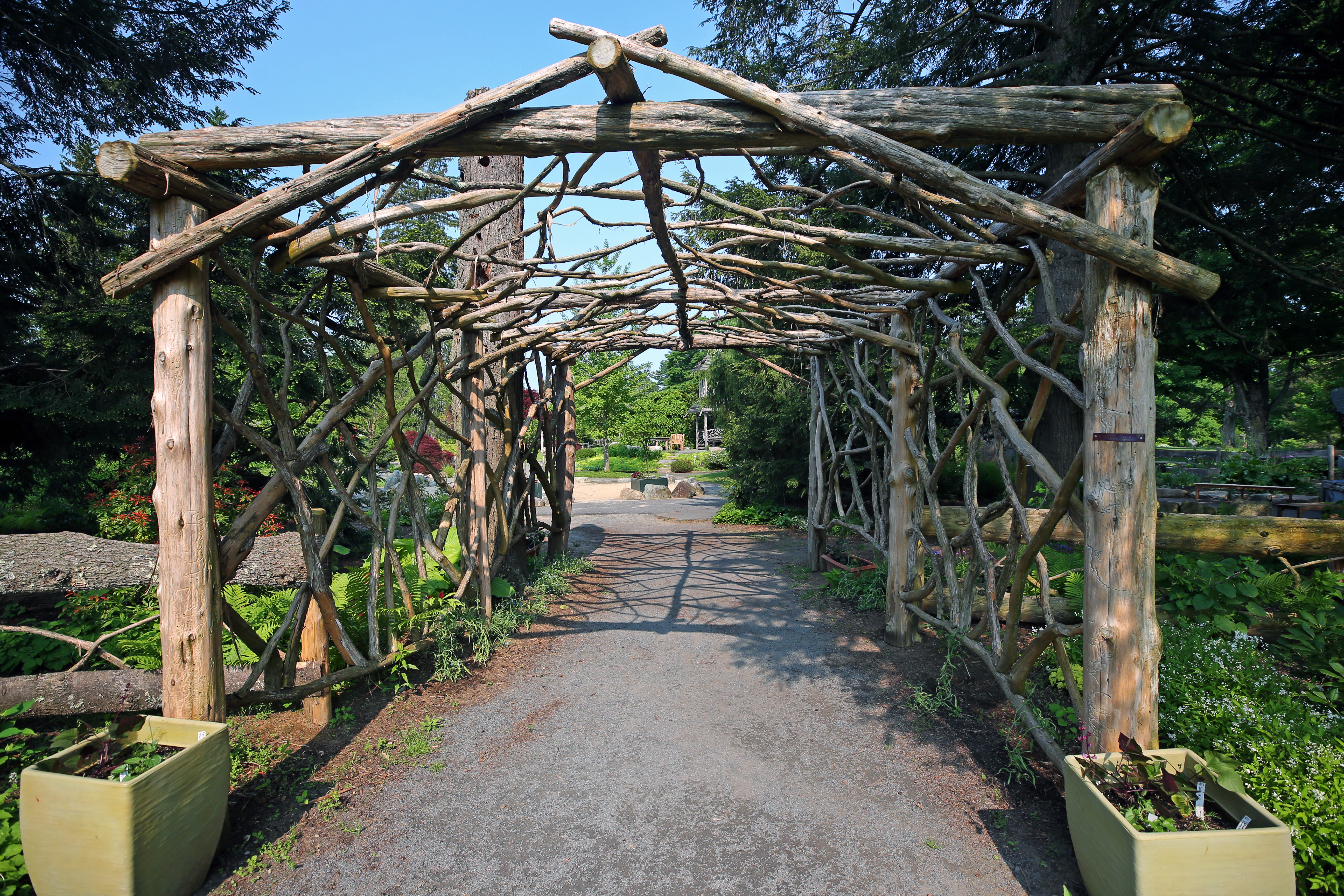 The entrance to the children’s garden at The Gardens at Elm Bank in Wellesley.