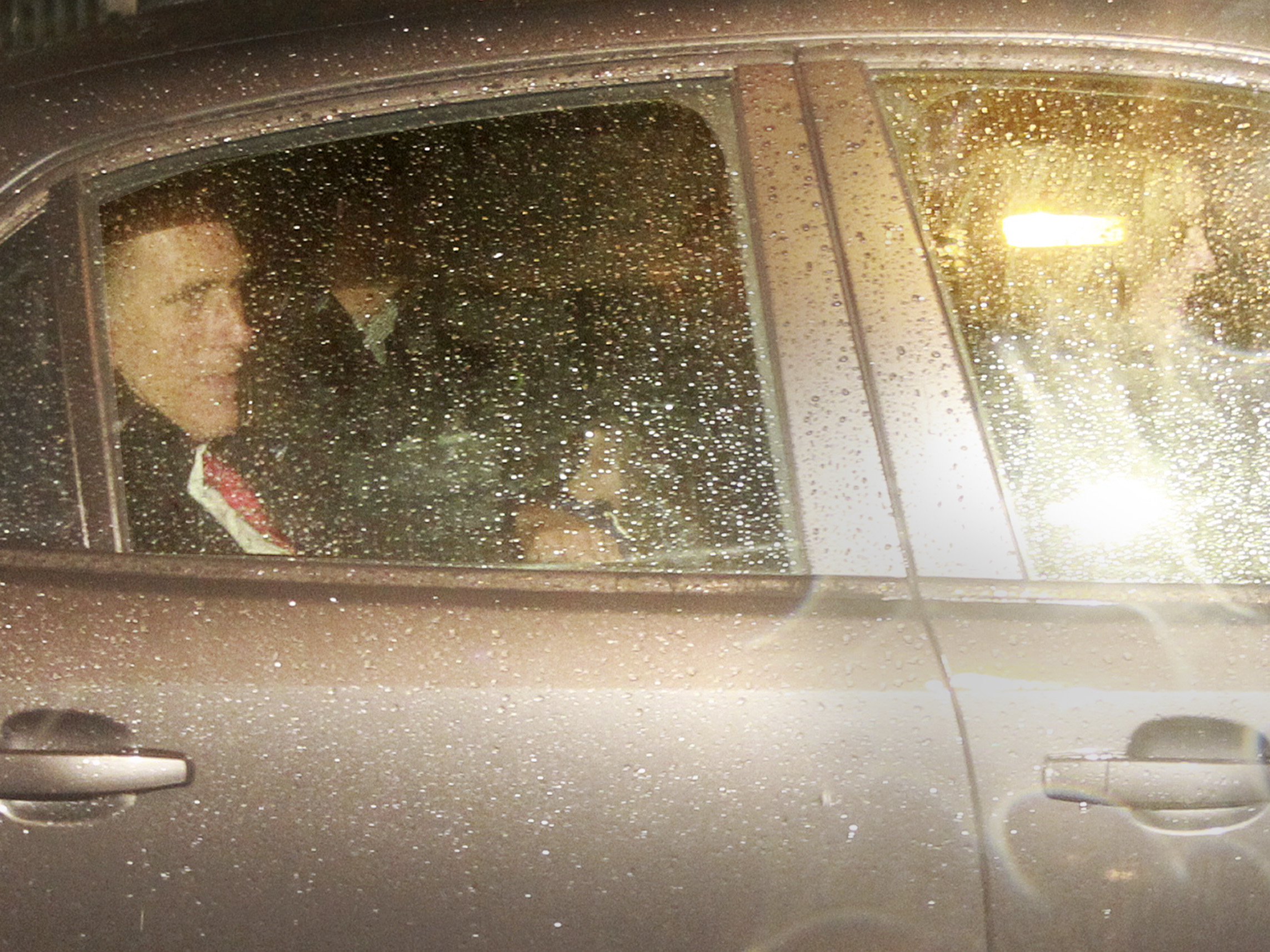 Mitt Romney departed his North End headquarters Wednesday after spending time with staff members, volunteers, and supporters.