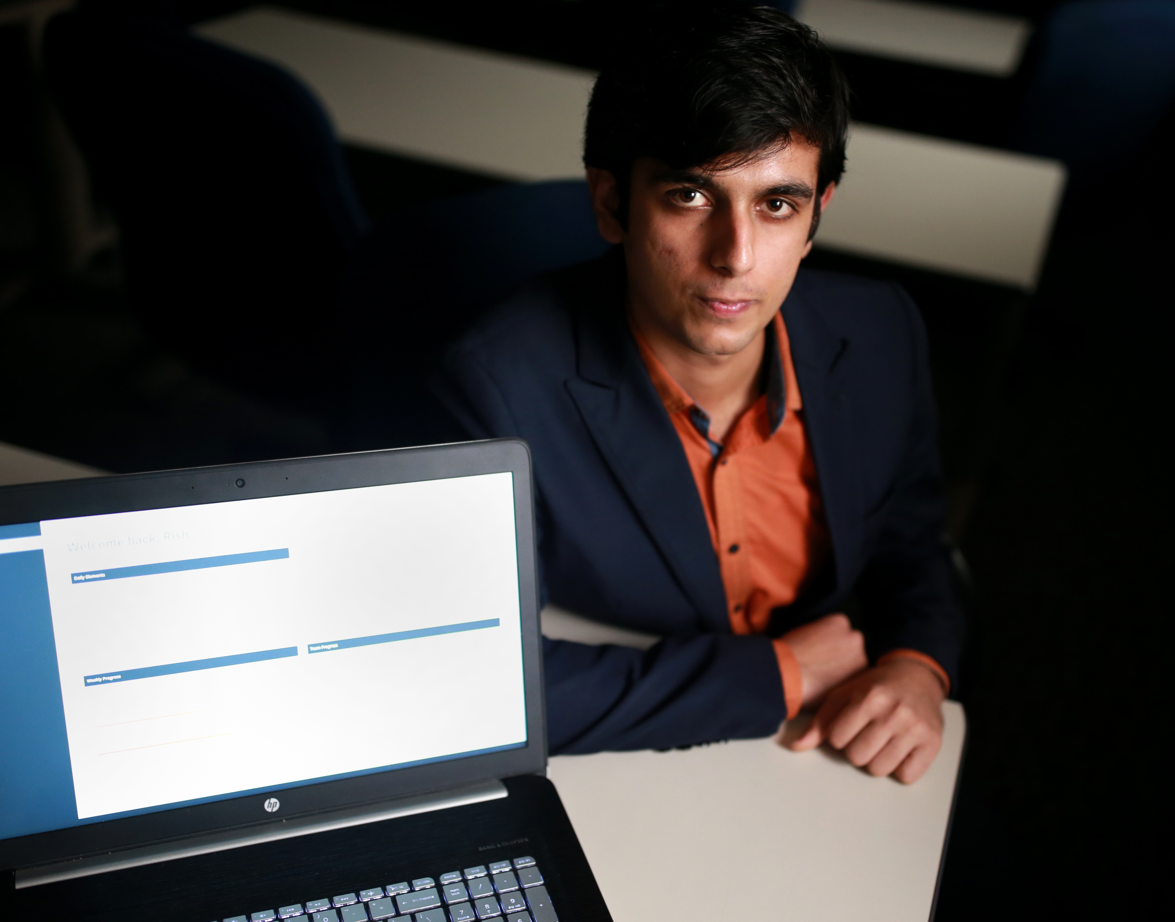 Rishabh Bahl, cofounder of TechWiss, at his office.
