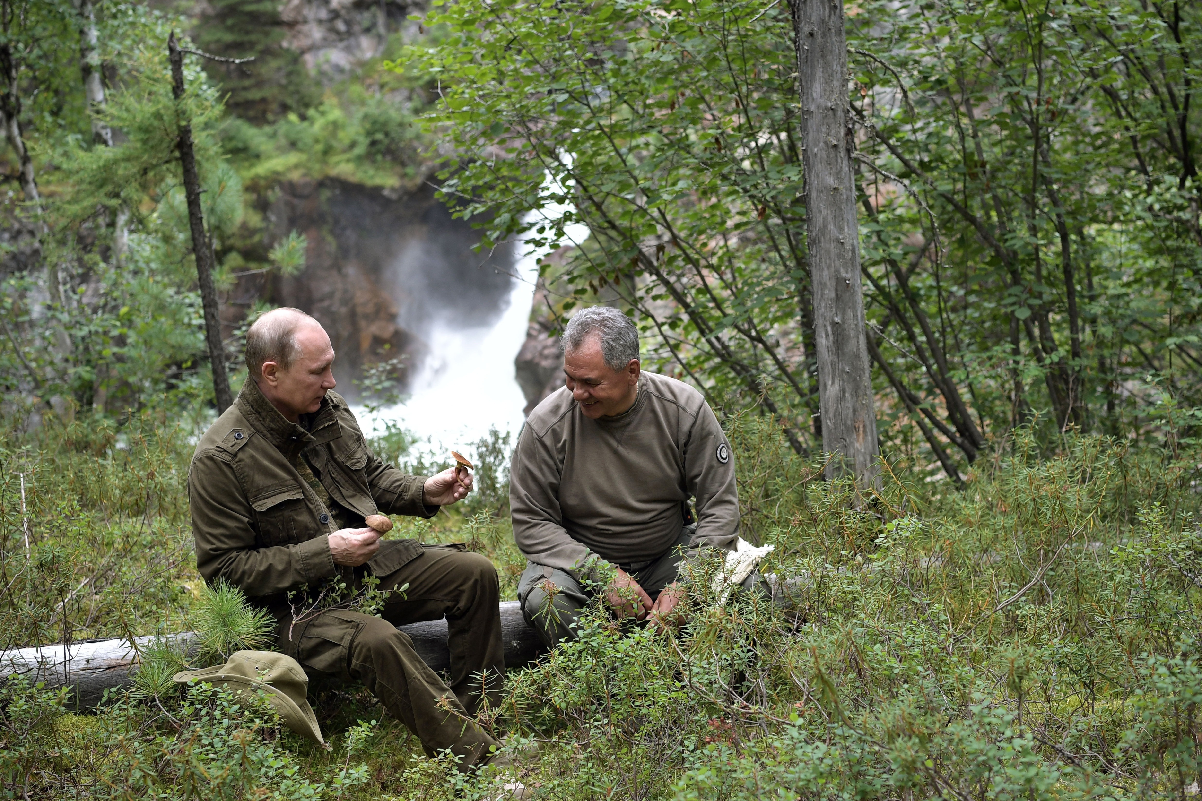 Putin and Shoigu rested after fishing.