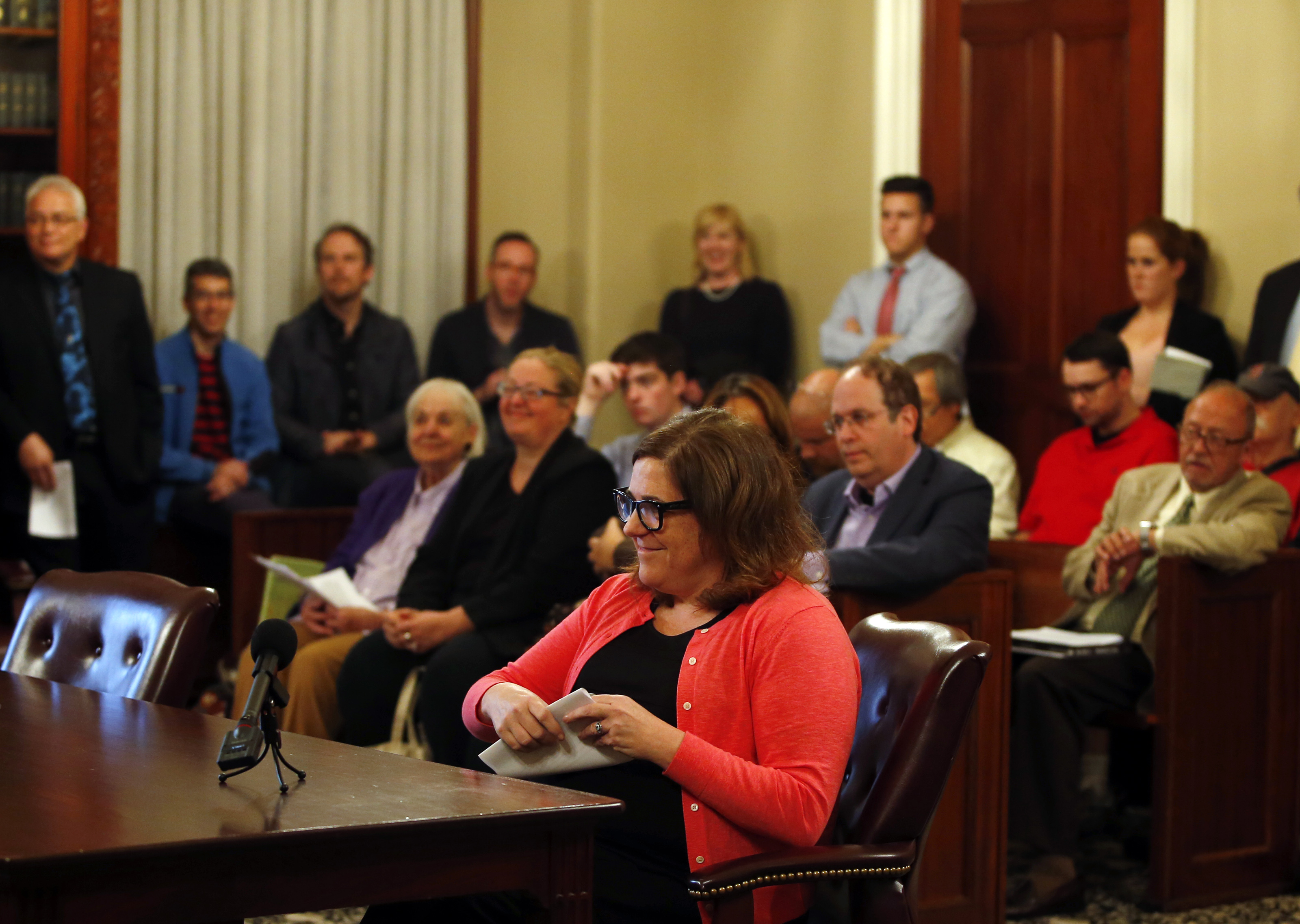 Joyce Linehan spoke in support of “Roadrunner” at Tuesday’s public hearing.