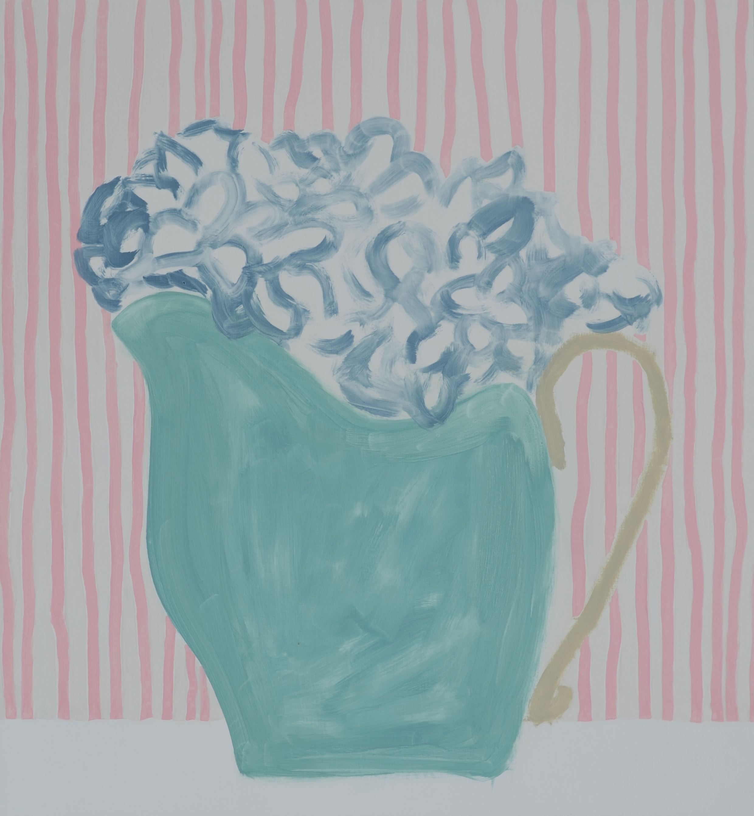James Case’s “Blue Flowers, Pink Stripes.”